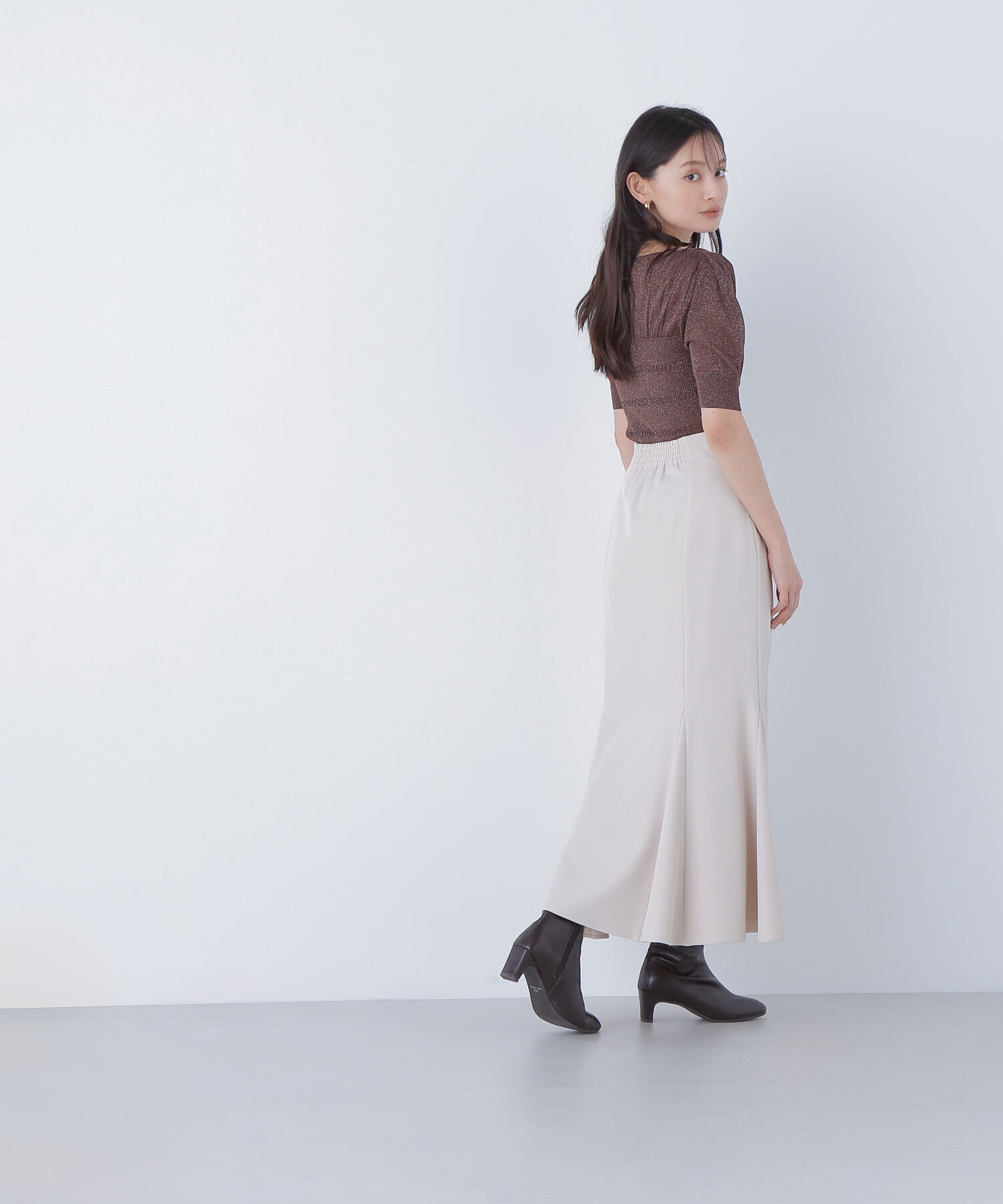  「切替ラメリブニット」|ニット・セーター|