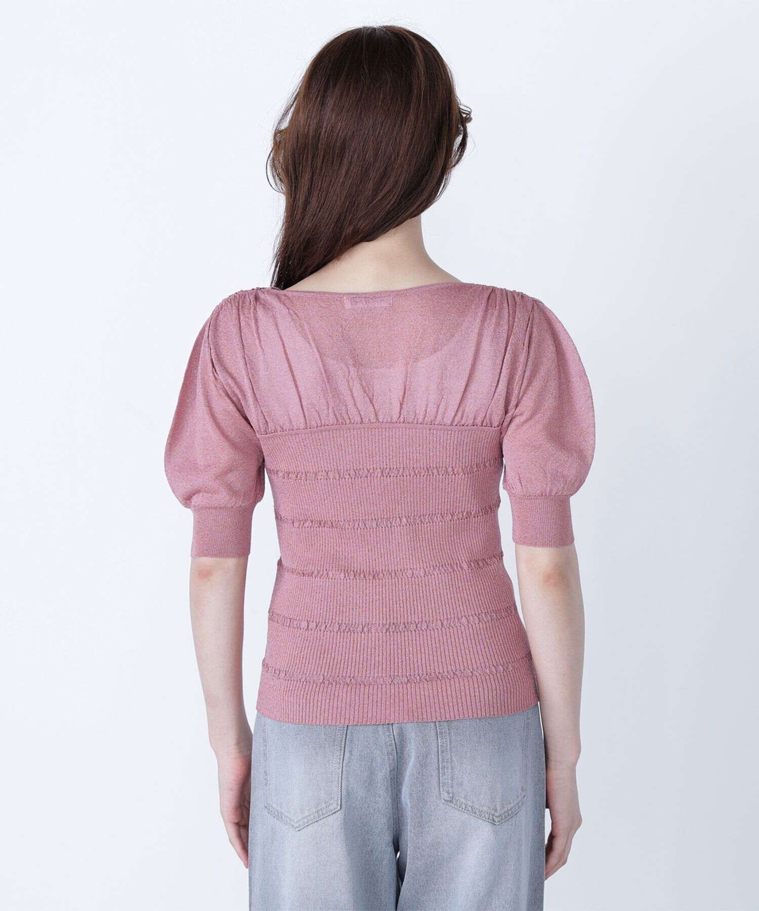  「切替ラメリブニット」|ニット・セーター|