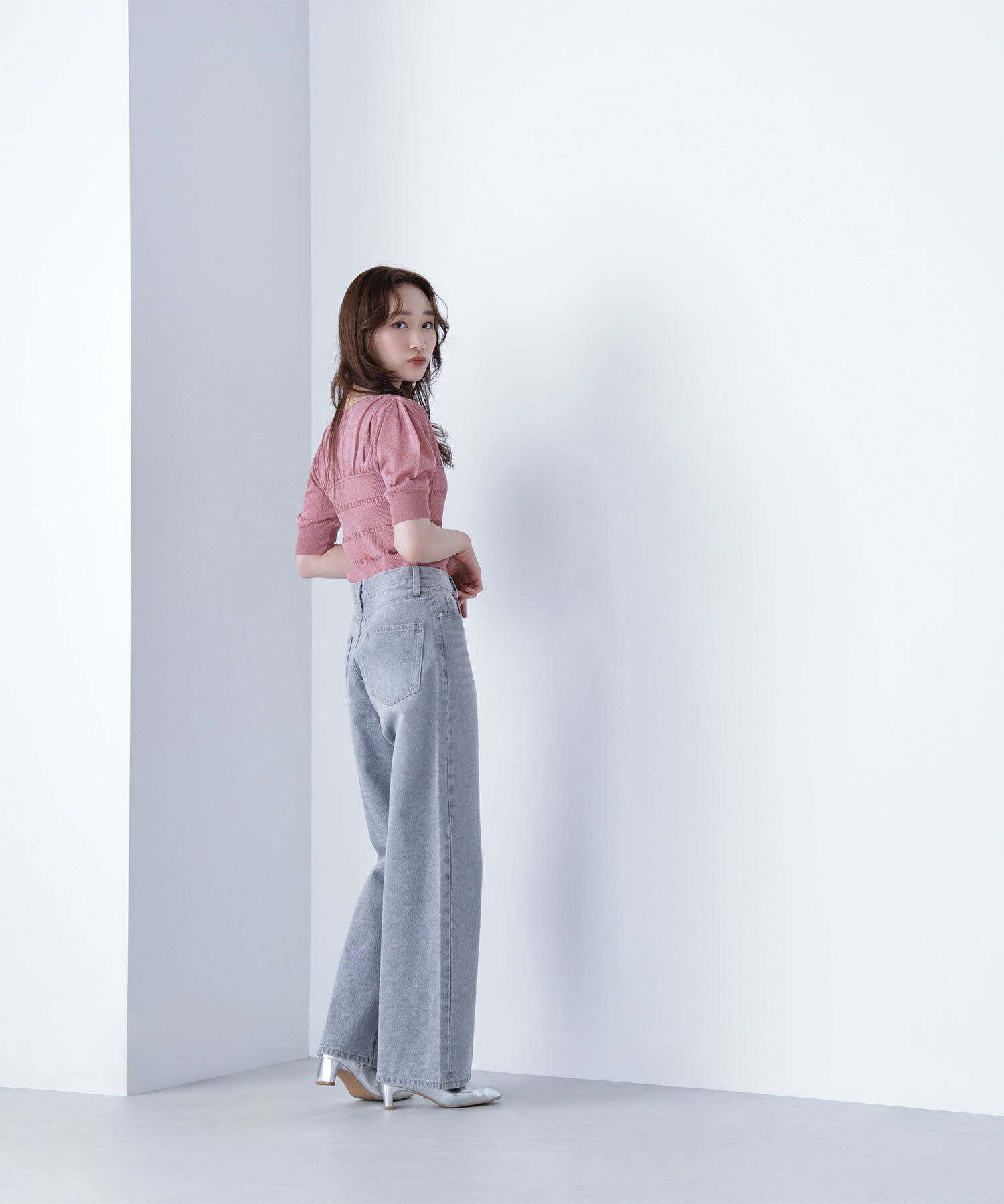  「切替ラメリブニット」|ニット・セーター|