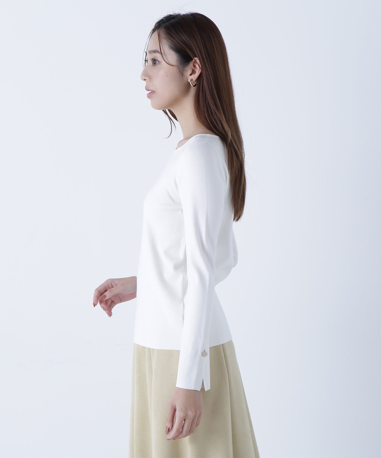  「総針ベーシックシリーズ スクエアネックニット」|ニット・セーター|