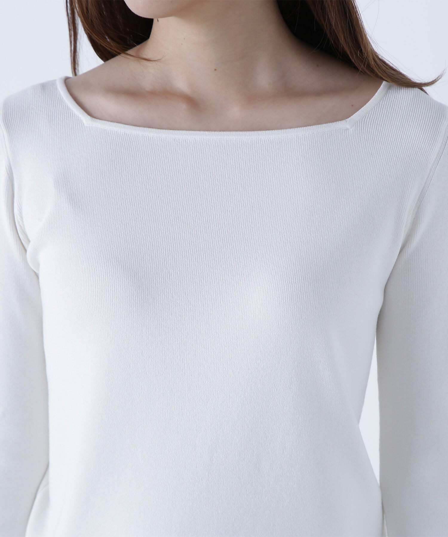  「総針ベーシックシリーズ スクエアネックニット」|ニット・セーター|