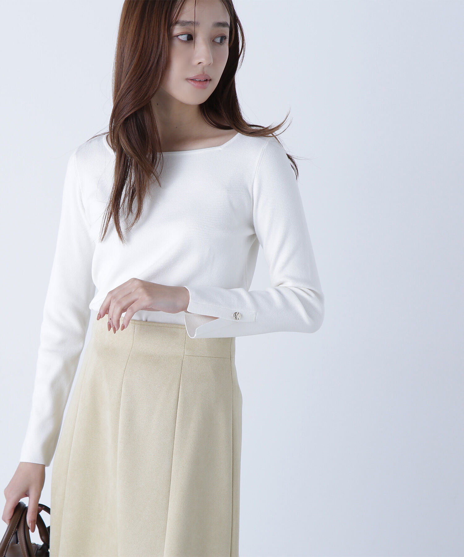  「総針ベーシックシリーズ スクエアネックニット」|ニット・セーター|