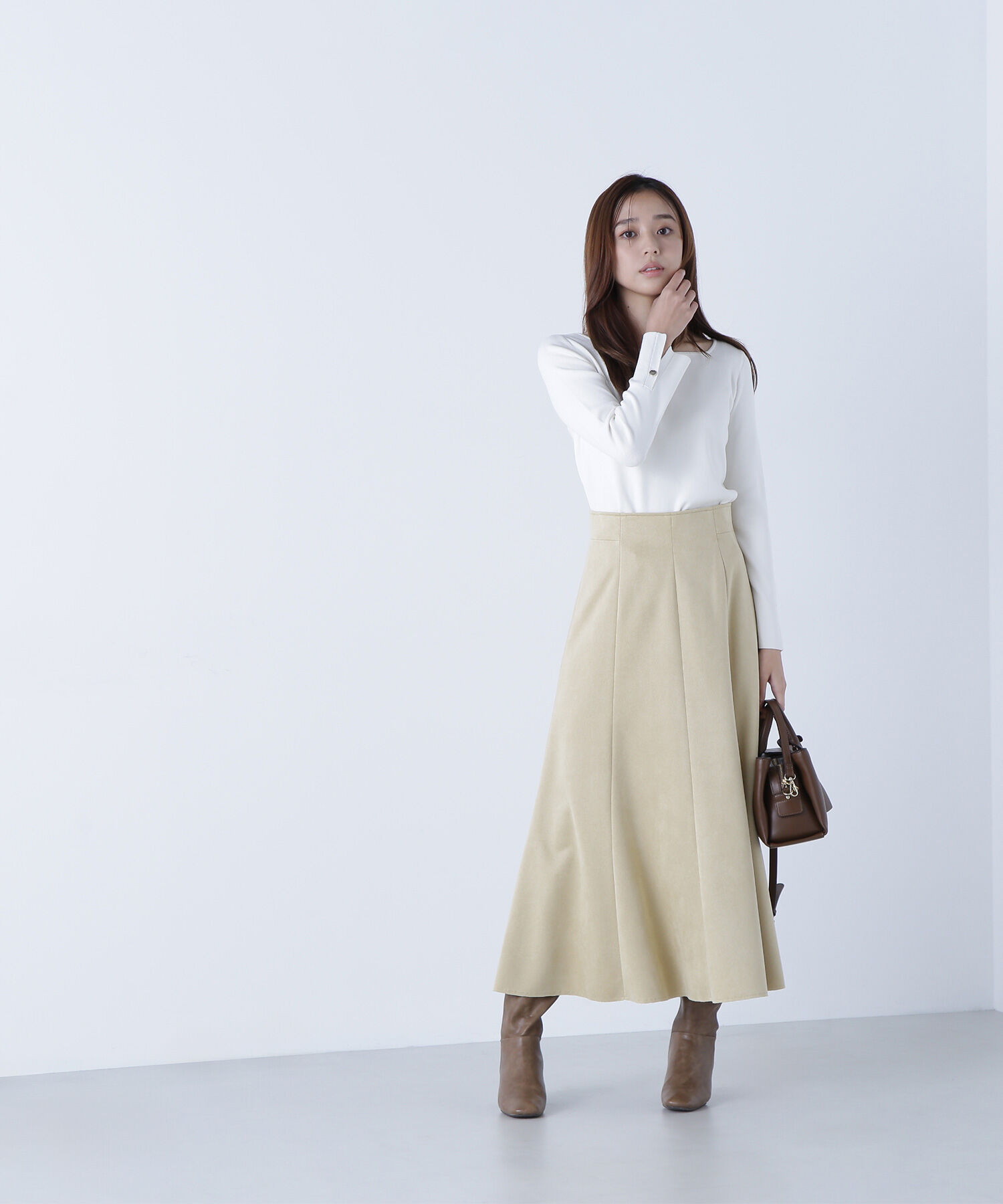  「総針ベーシックシリーズ スクエアネックニット」|ニット・セーター|