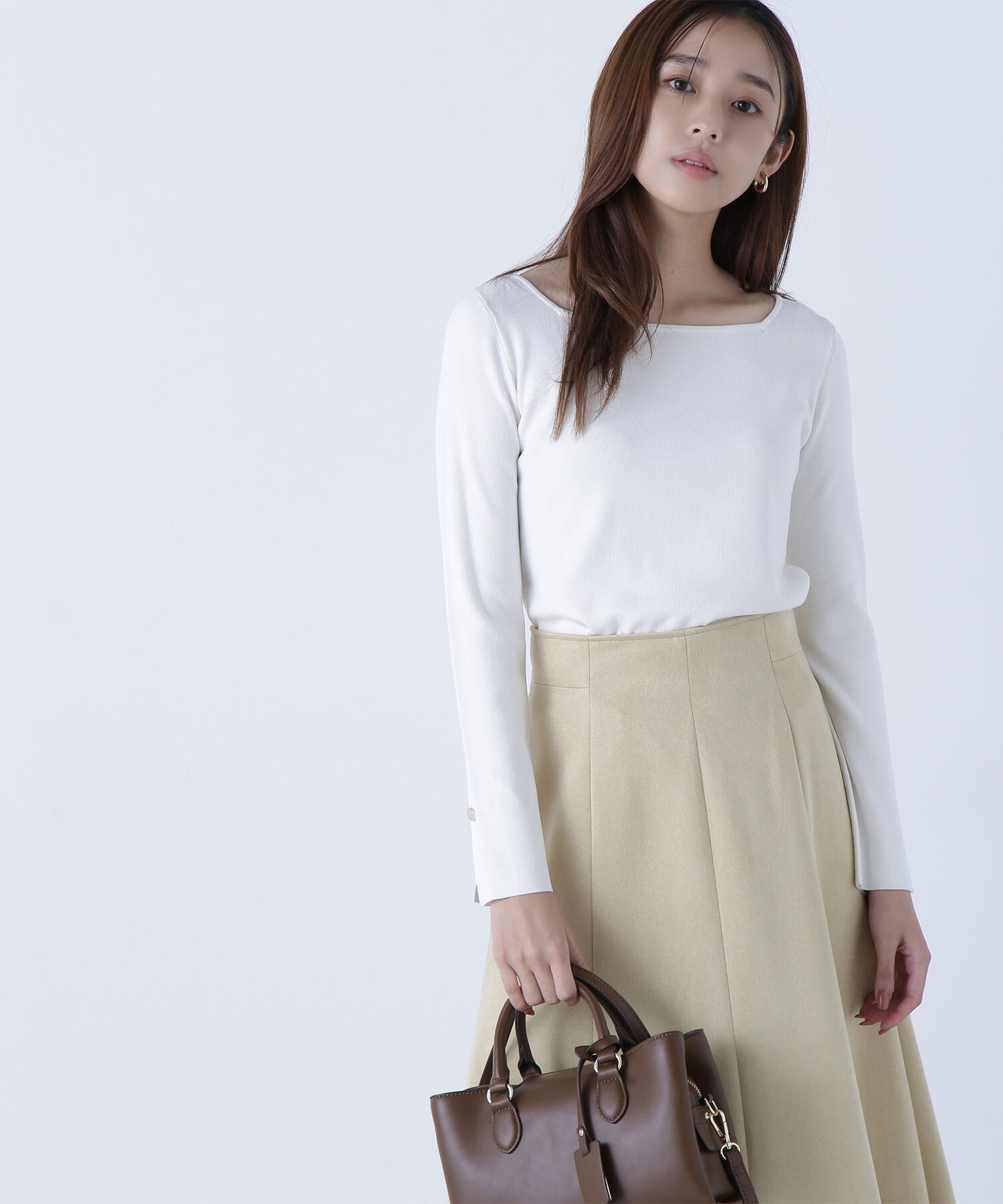  「総針ベーシックシリーズ スクエアネックニット」|ニット・セーター|