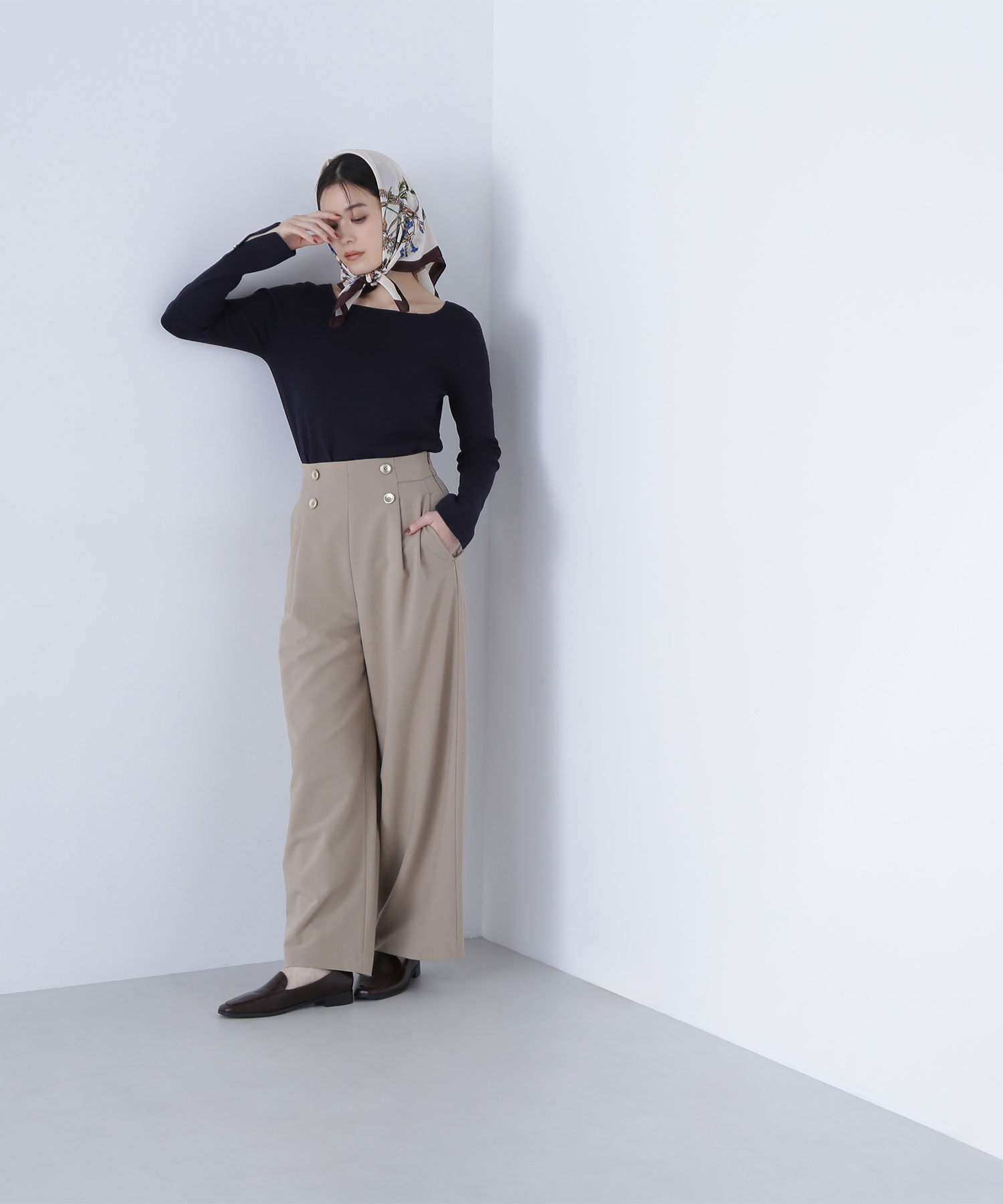  「総針ベーシックシリーズ スクエアネックニット」|ニット・セーター|