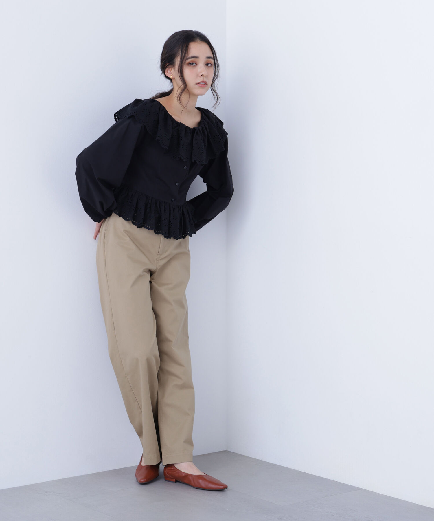  「〈N.〉 エンブロイダリーフリルブラウス」|シャツ・ブラウス|