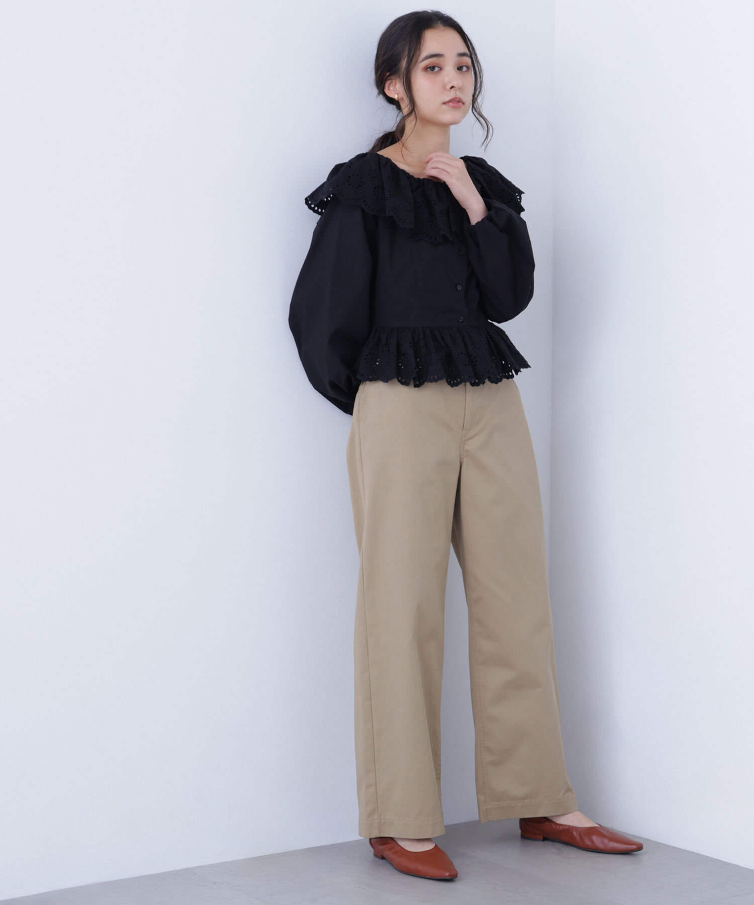  「〈N.〉 エンブロイダリーフリルブラウス」|シャツ・ブラウス|