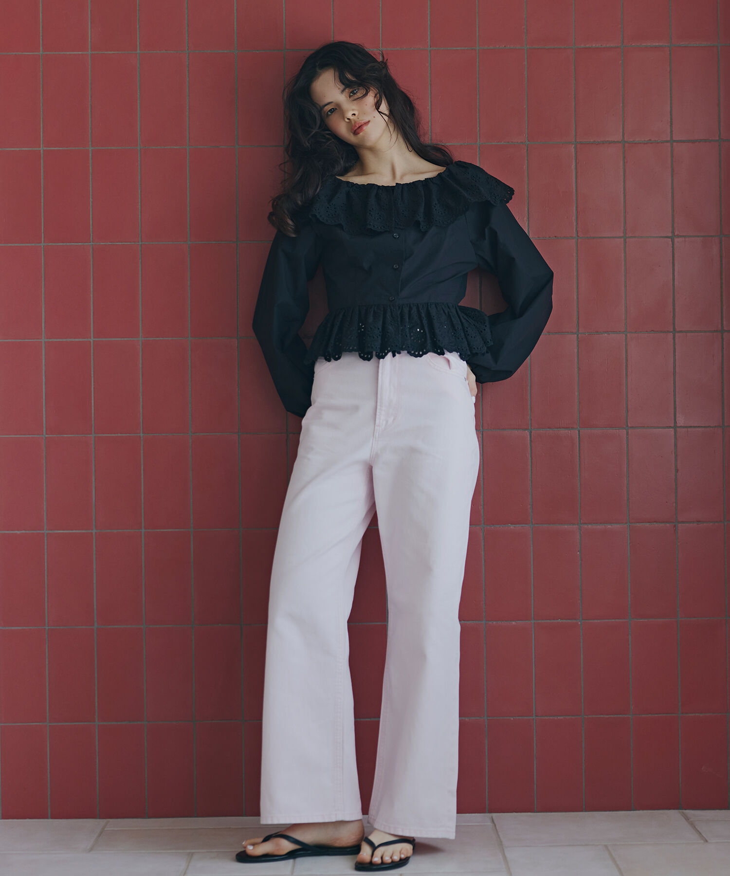  「〈N.〉 エンブロイダリーフリルブラウス」|シャツ・ブラウス|