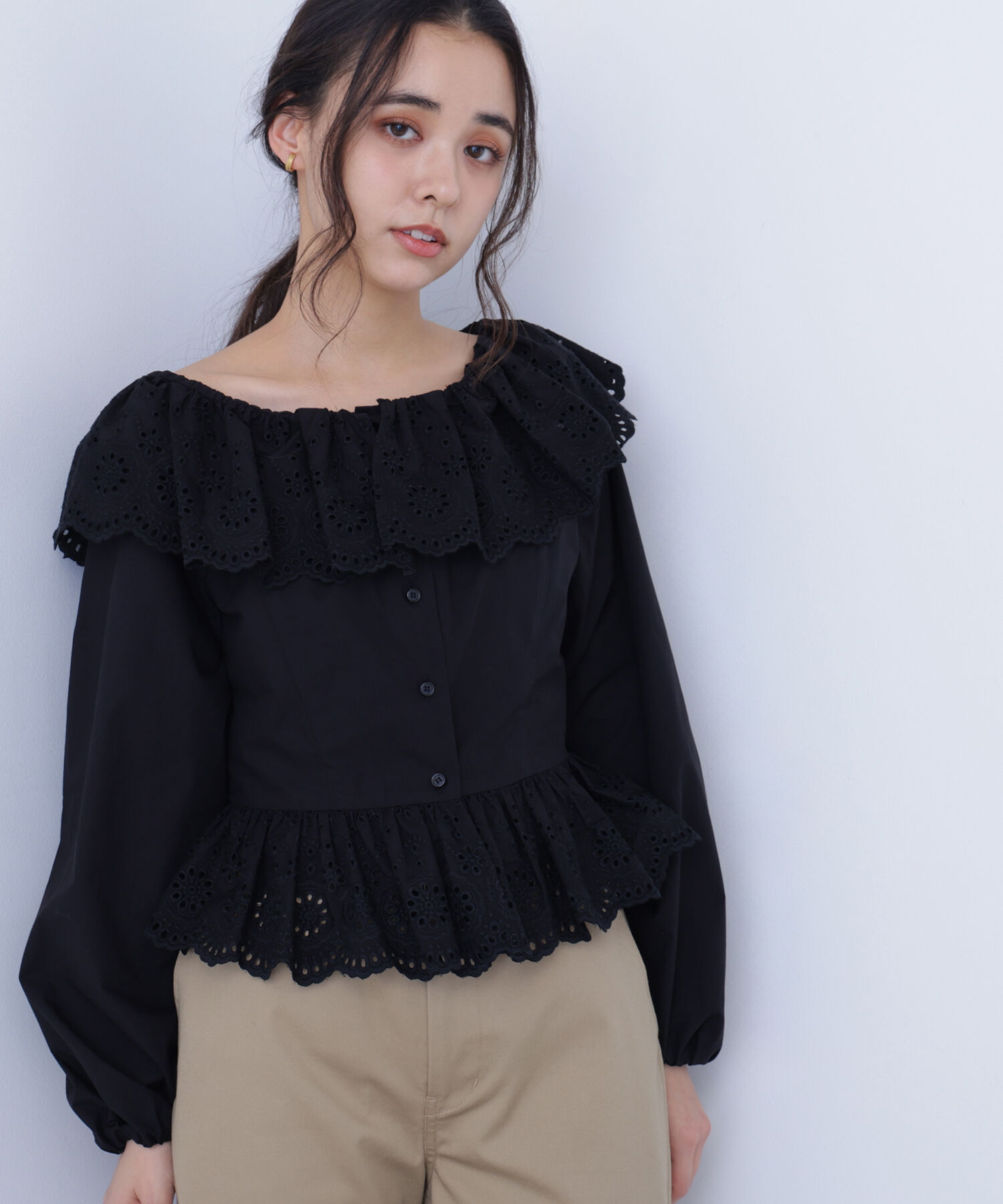  「〈N.〉 エンブロイダリーフリルブラウス」|シャツ・ブラウス|