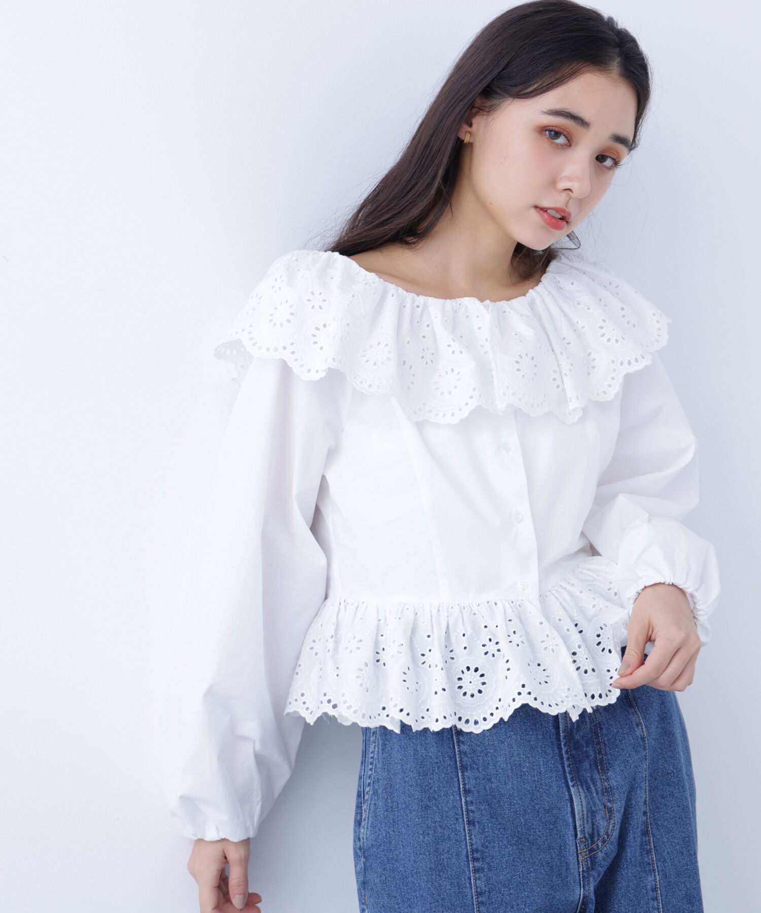  「〈N.〉 エンブロイダリーフリルブラウス」|シャツ・ブラウス|