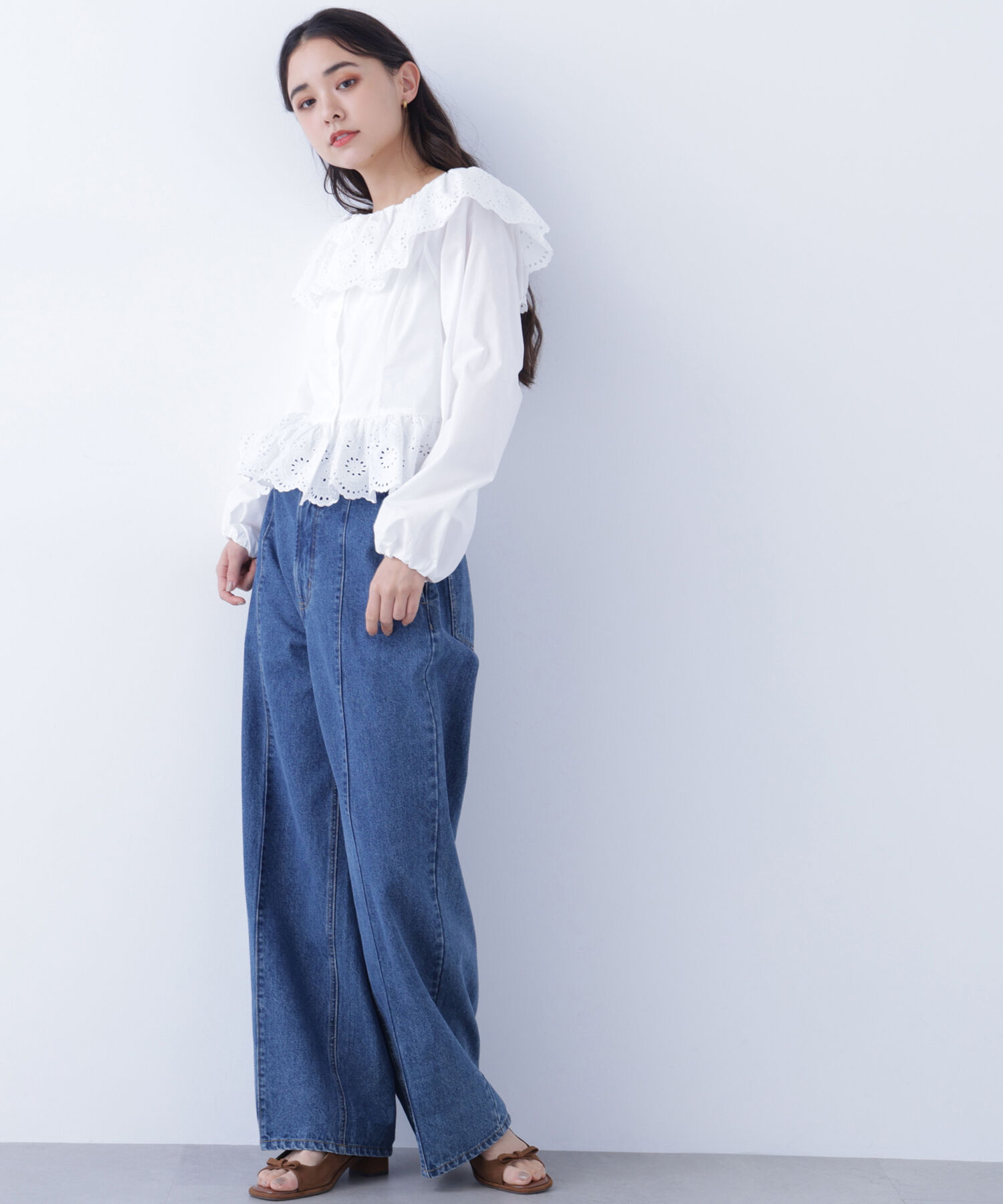  「〈N.〉 エンブロイダリーフリルブラウス」|シャツ・ブラウス|