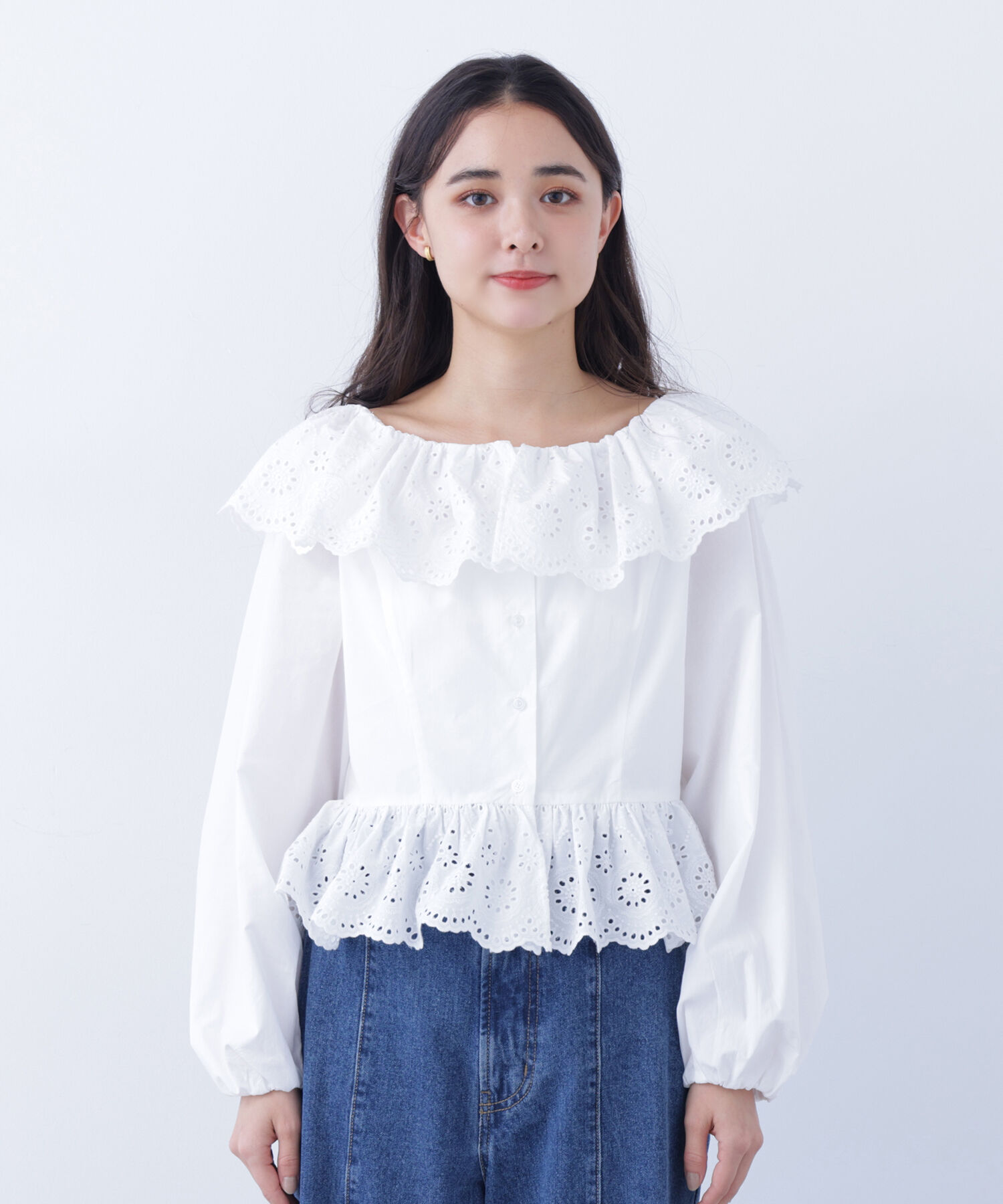  「〈N.〉 エンブロイダリーフリルブラウス」|シャツ・ブラウス|