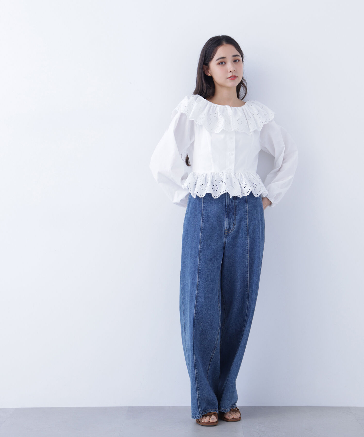  「〈N.〉 エンブロイダリーフリルブラウス」|シャツ・ブラウス|