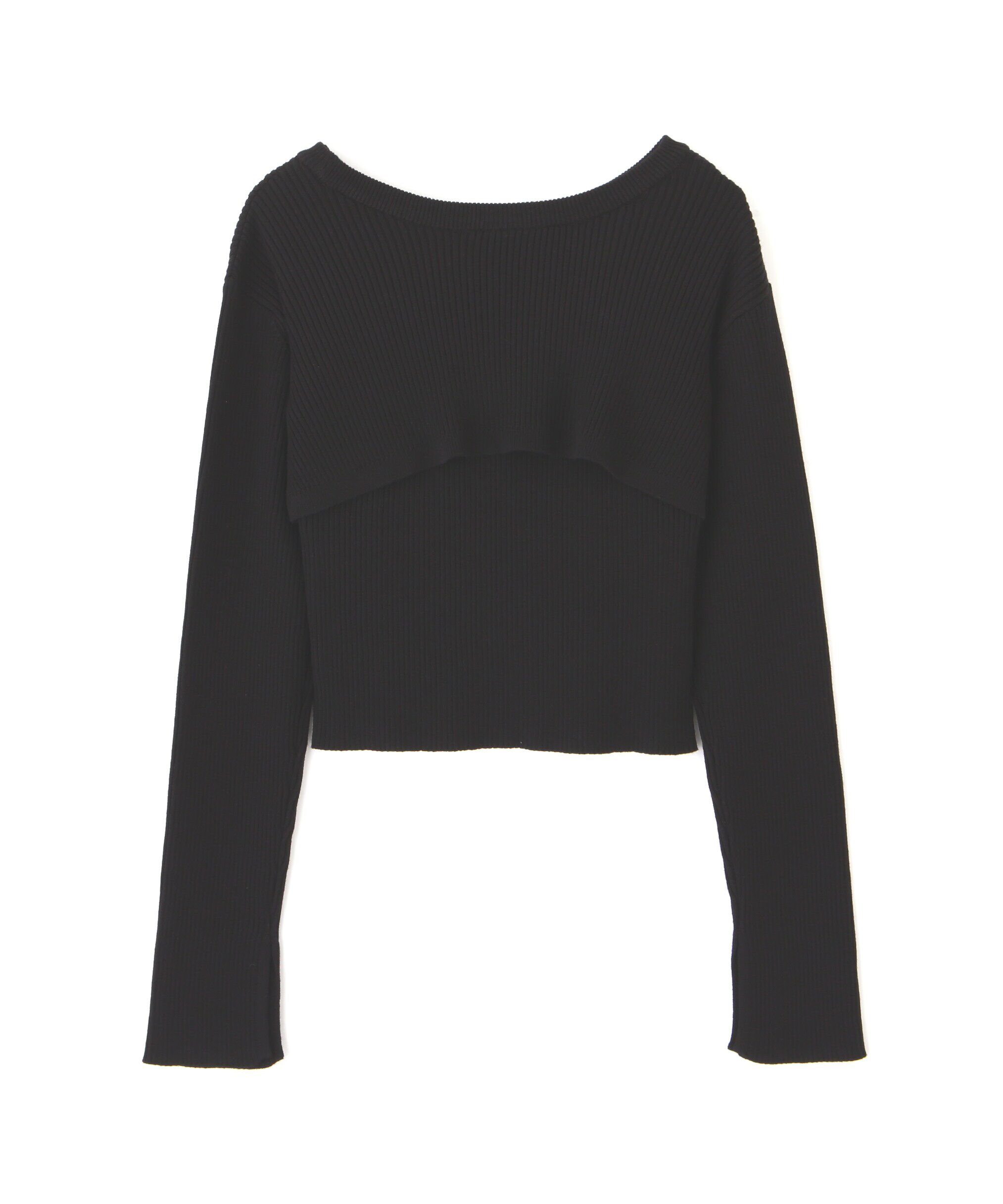  「ショート丈リブニット&times;タンクトップセット」|ニット・セーター|