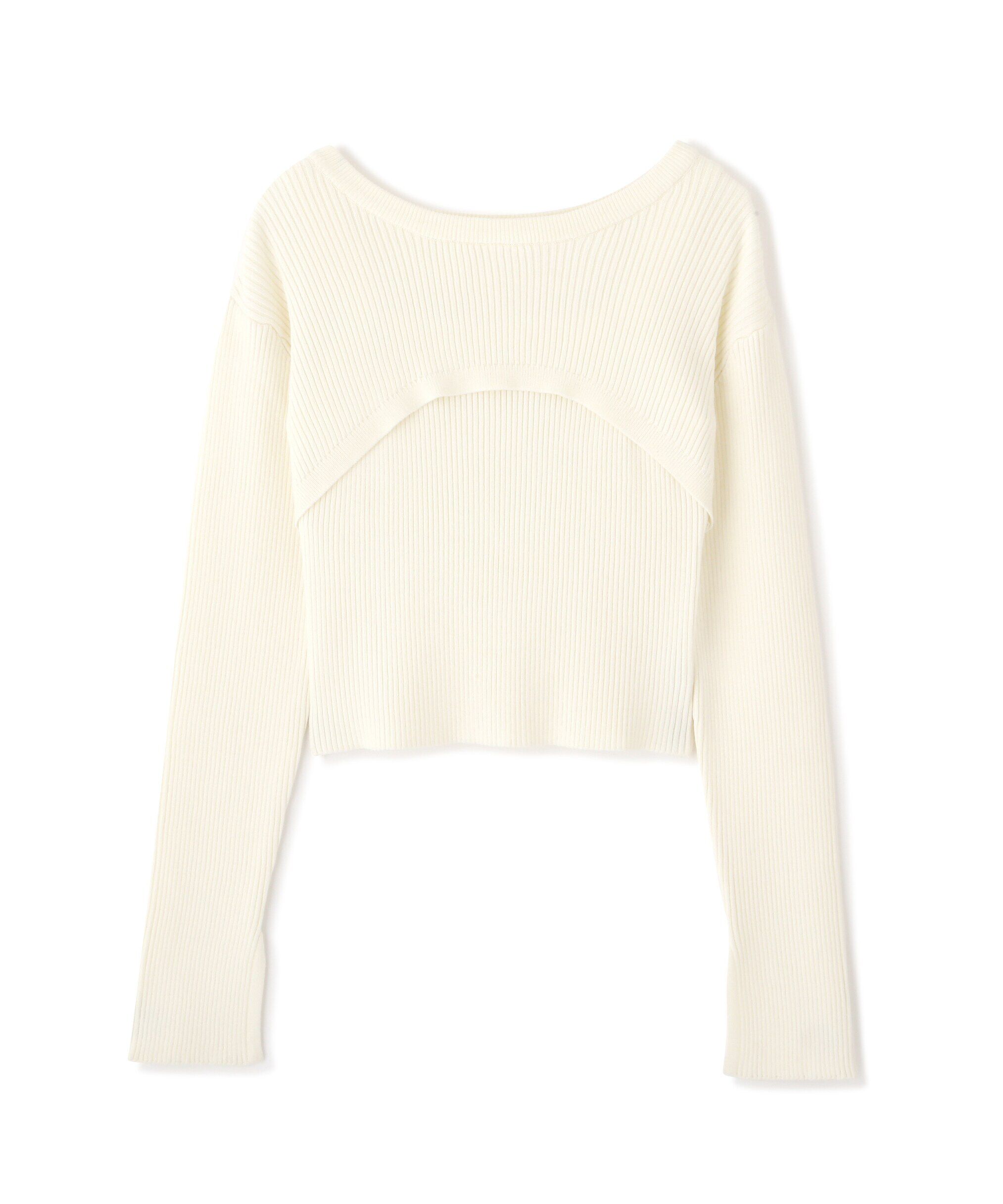  「ショート丈リブニット&times;タンクトップセット」|ニット・セーター|