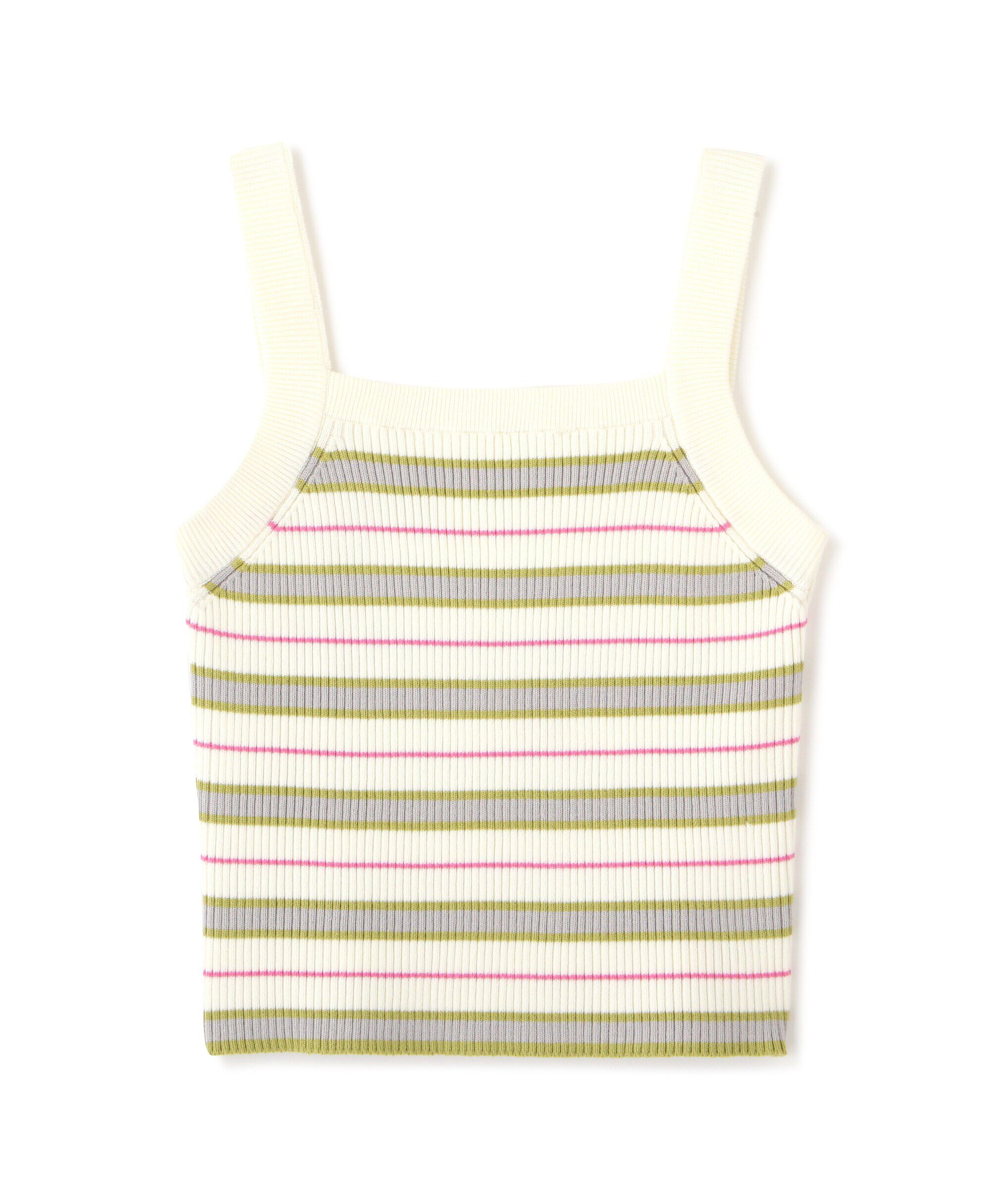  「ショート丈リブニット&times;タンクトップセット」|ニット・セーター|