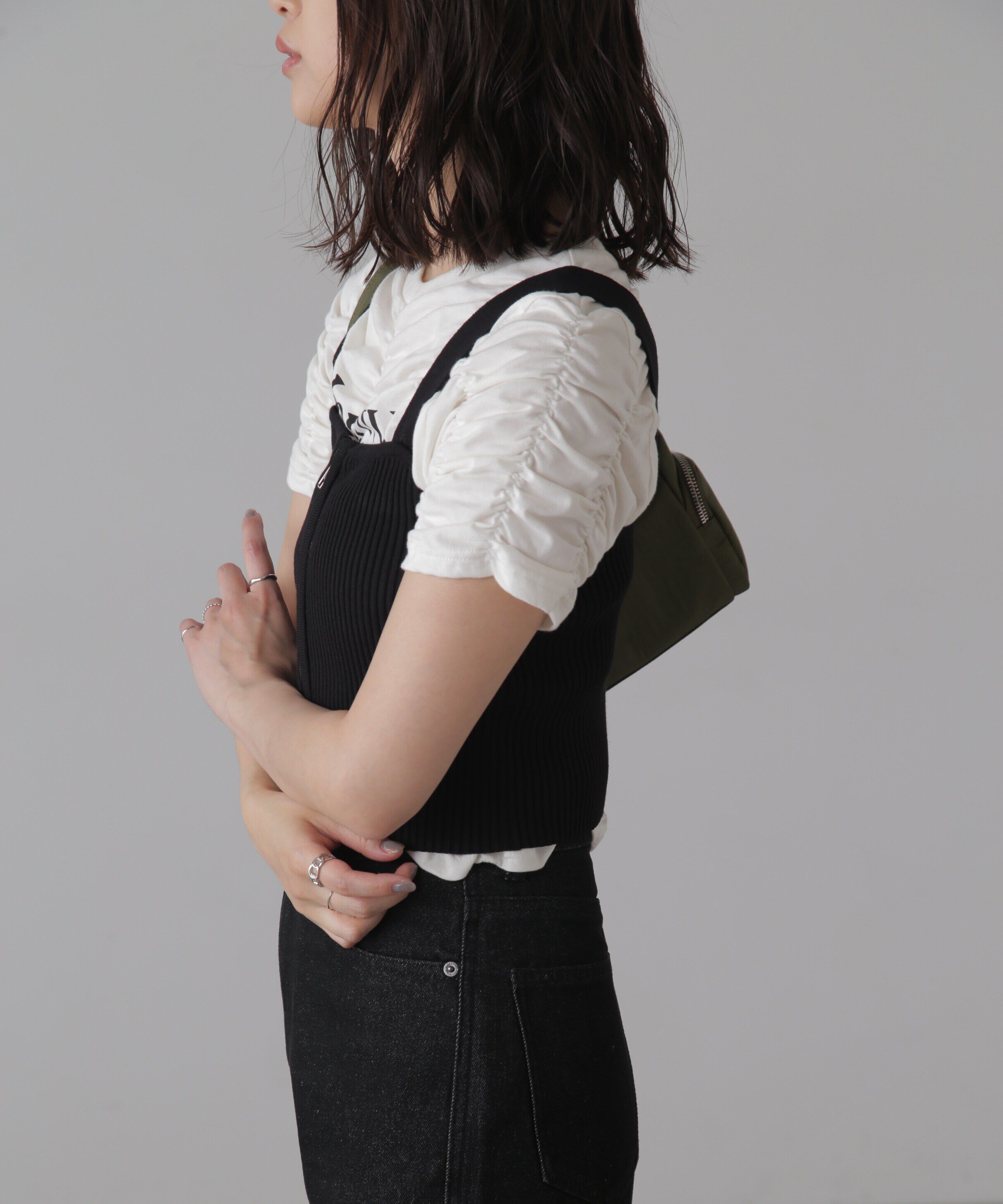  「ダブルジップニットビスチェ」|ニット・セーター|