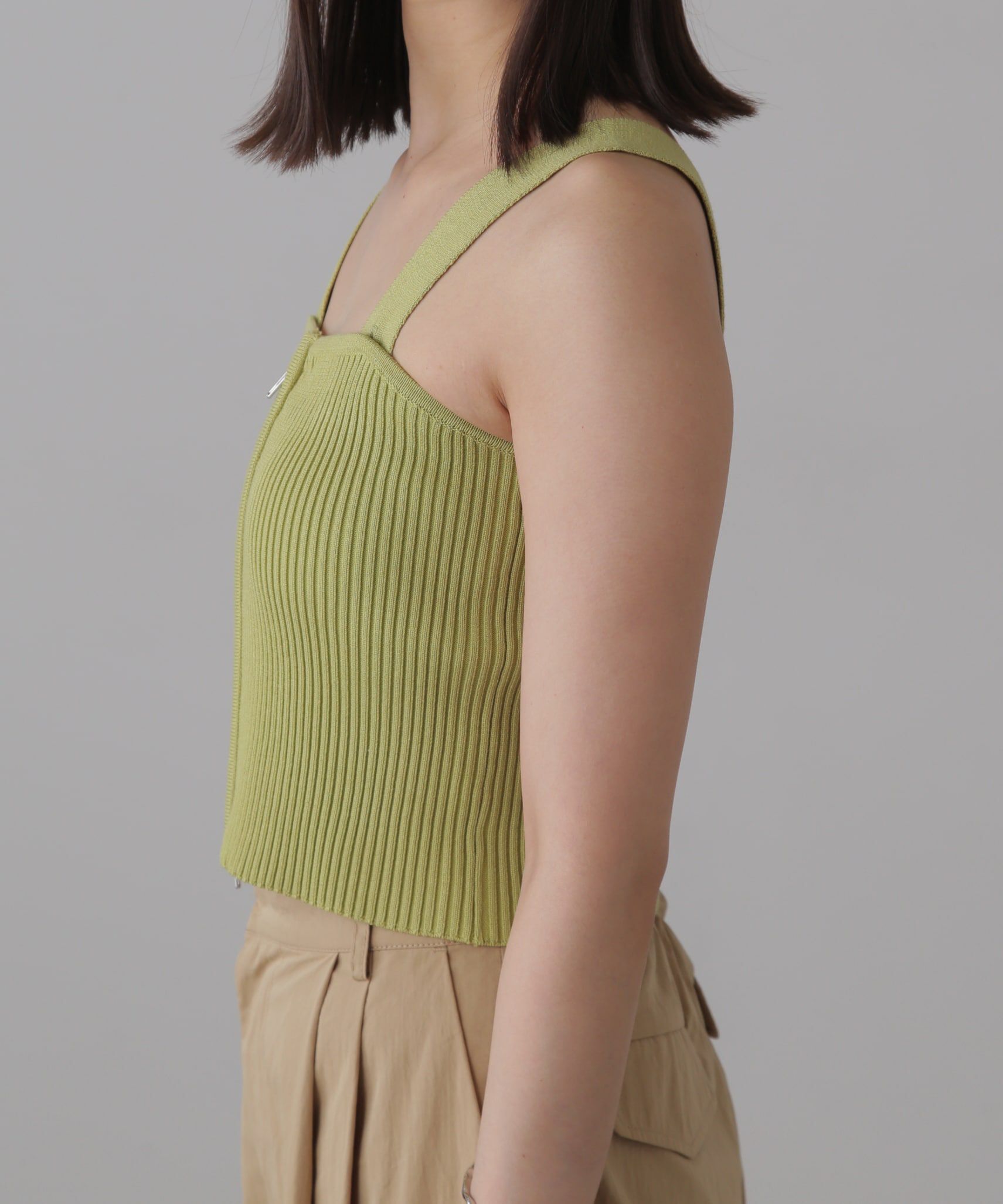  「ダブルジップニットビスチェ」|ニット・セーター|