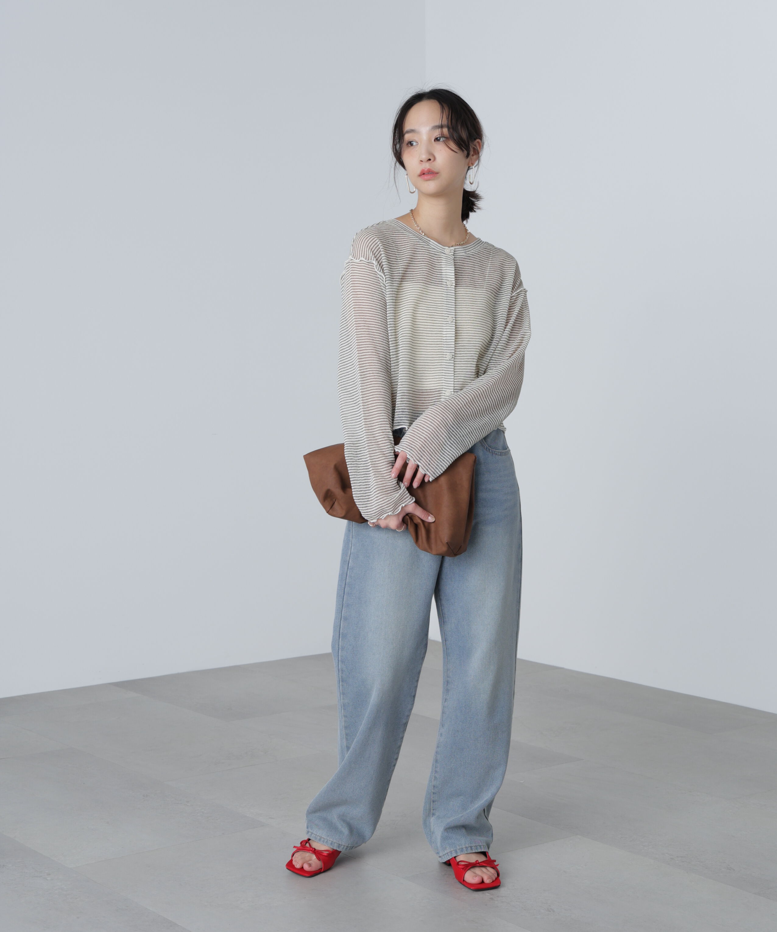  「前後２ＷＡＹシアーカットソーカーディガン」|Tシャツ・カットソー|