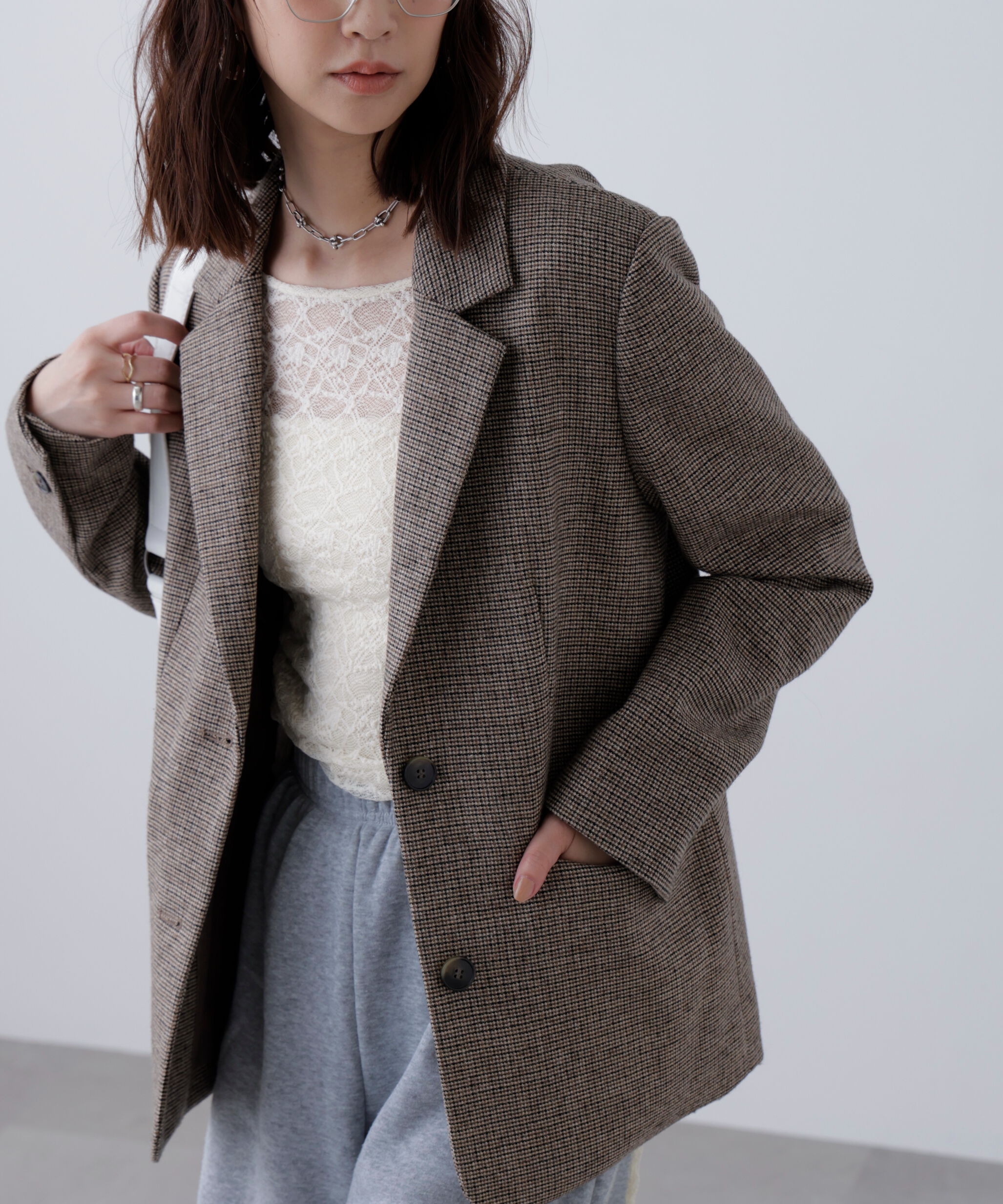  「ウール混オーバーサイズジャケット」|その他|