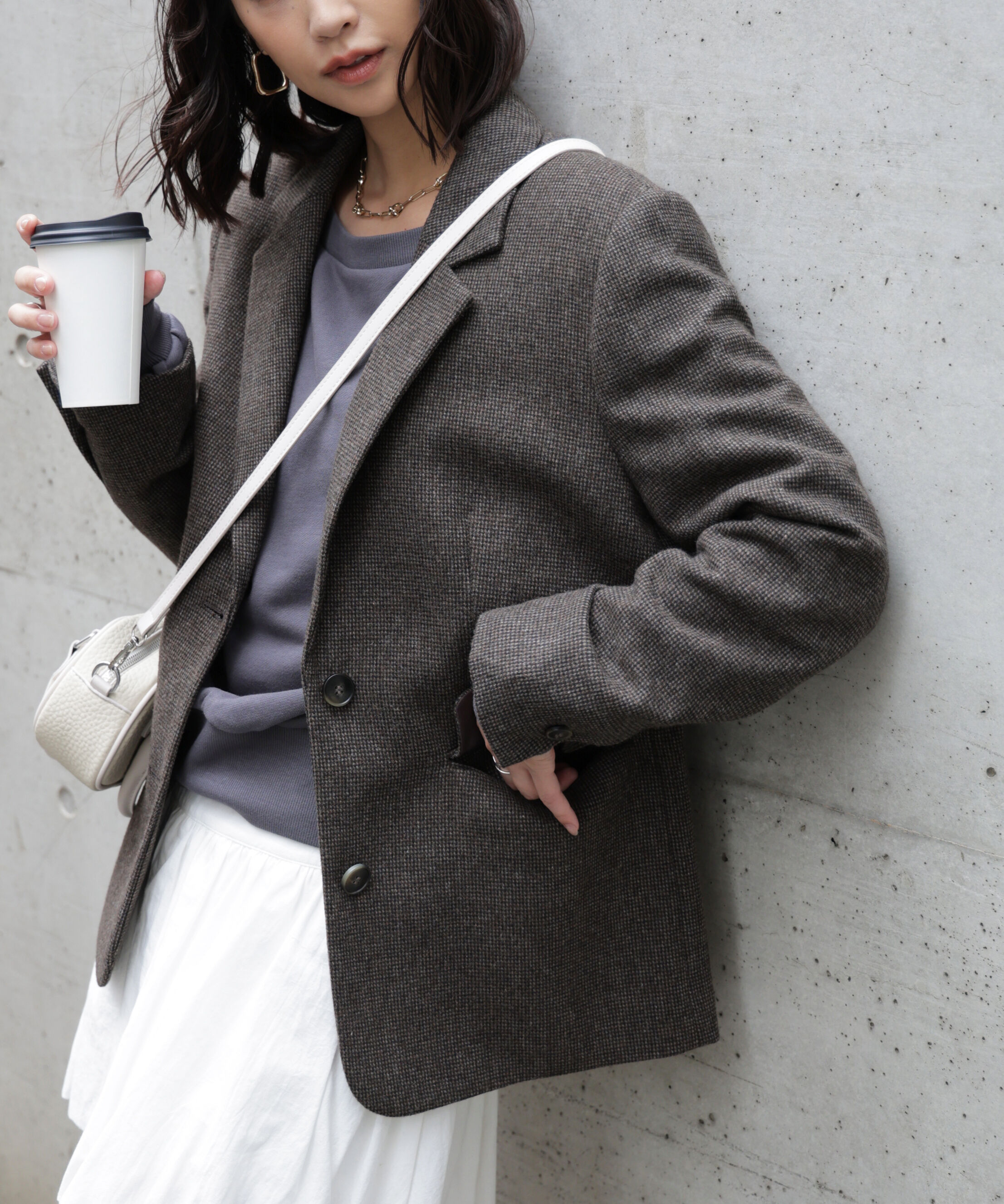  「ウール混オーバーサイズジャケット」|その他|