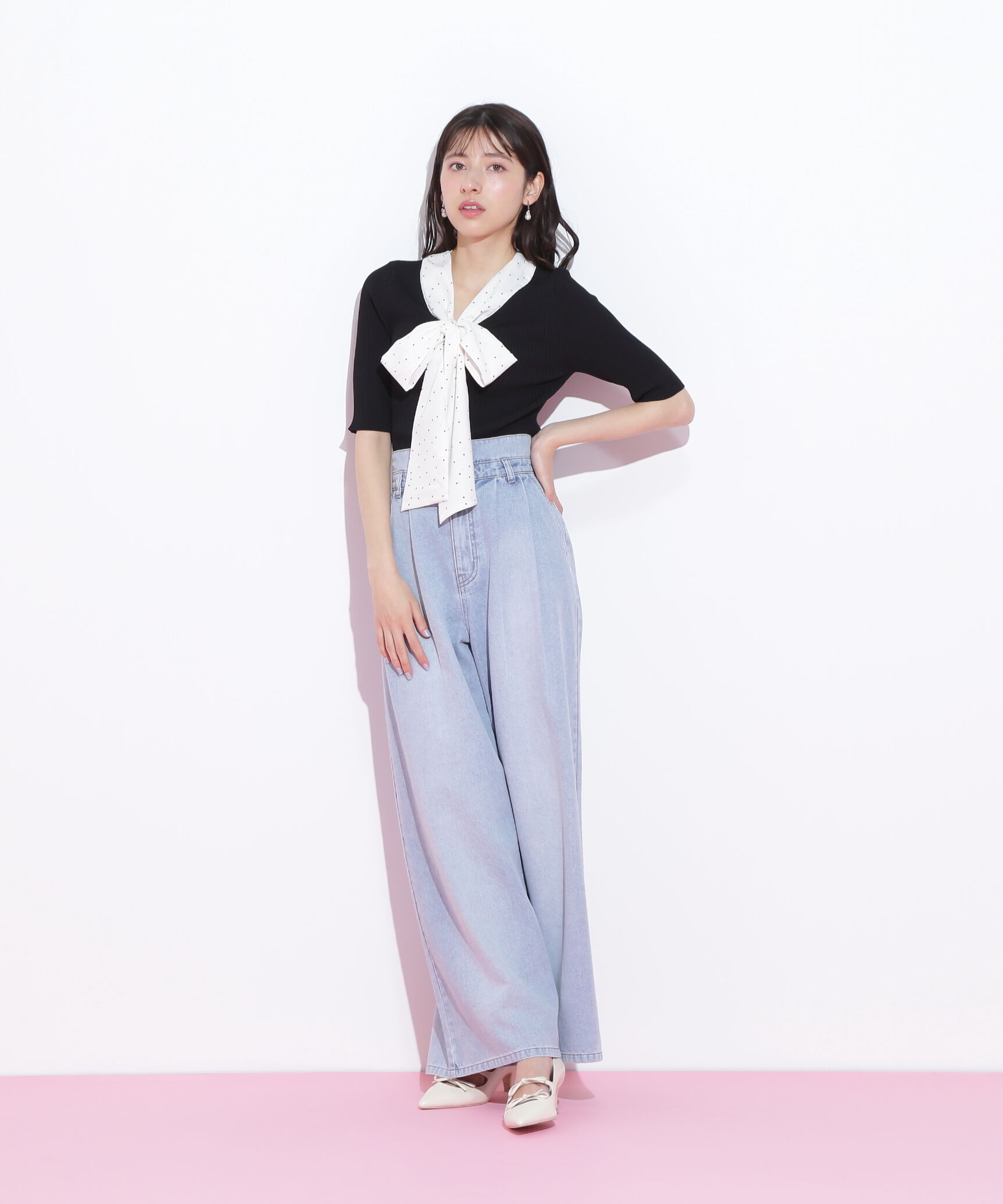  「ボウタイリブニット」|ニット・セーター|