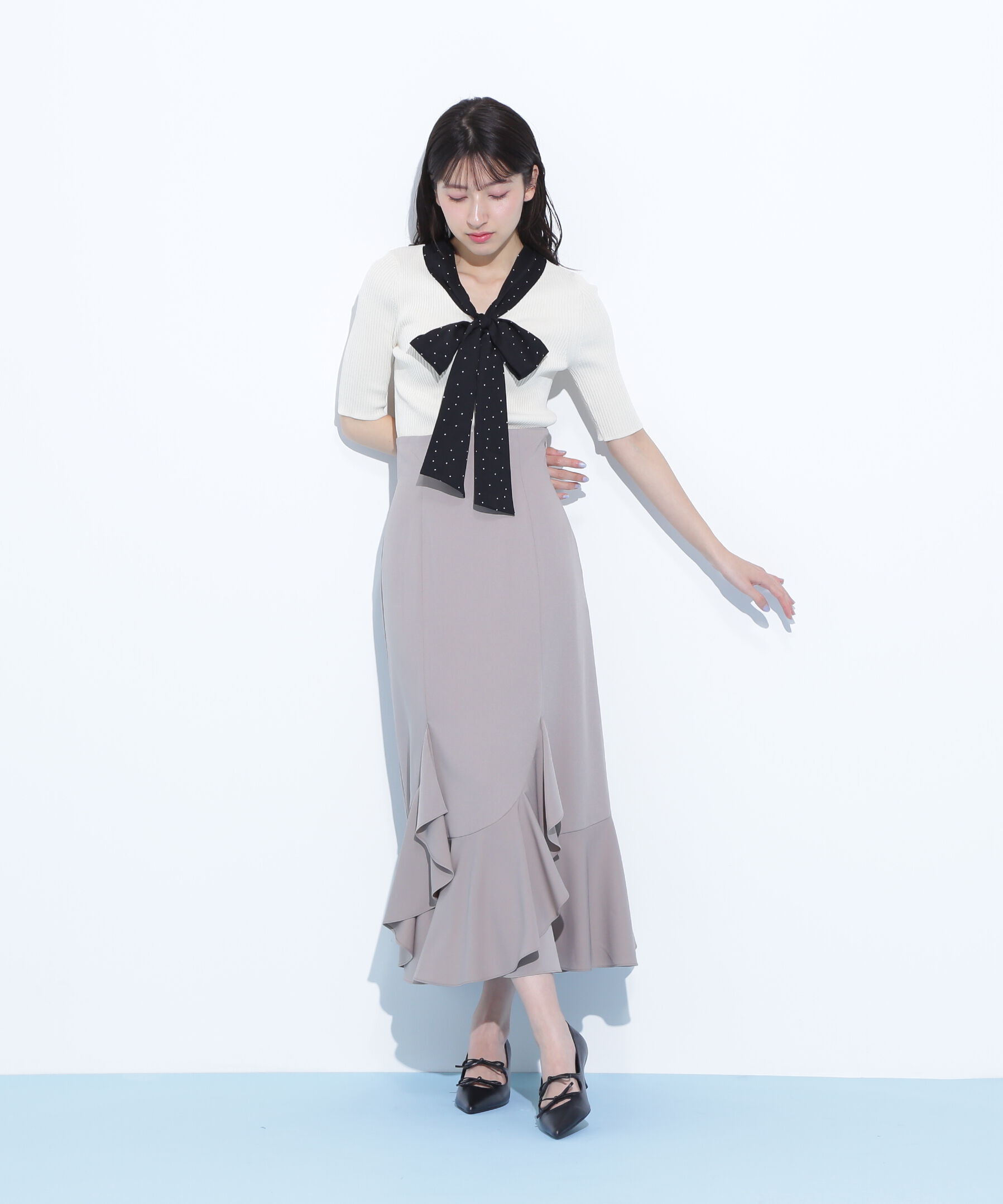  「ボウタイリブニット」|ニット・セーター|