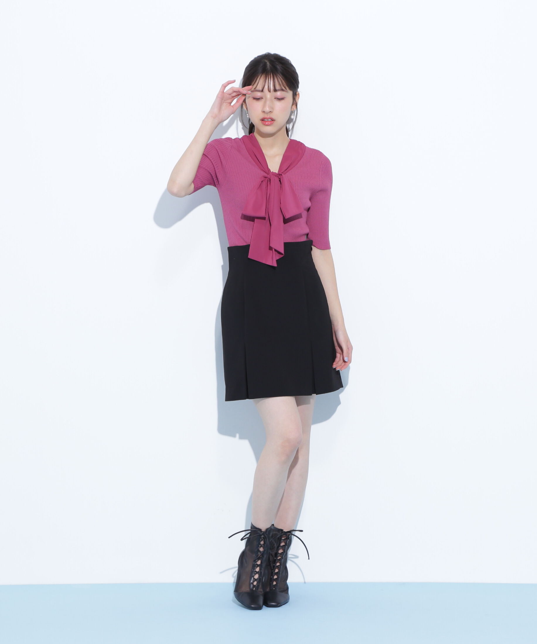  「ボウタイリブニット」|ニット・セーター|