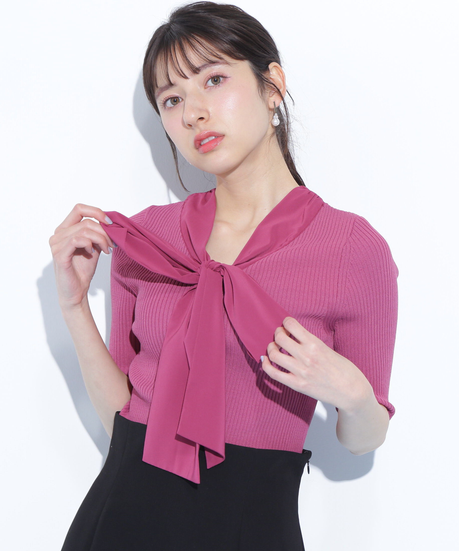  「ボウタイリブニット」|ニット・セーター|