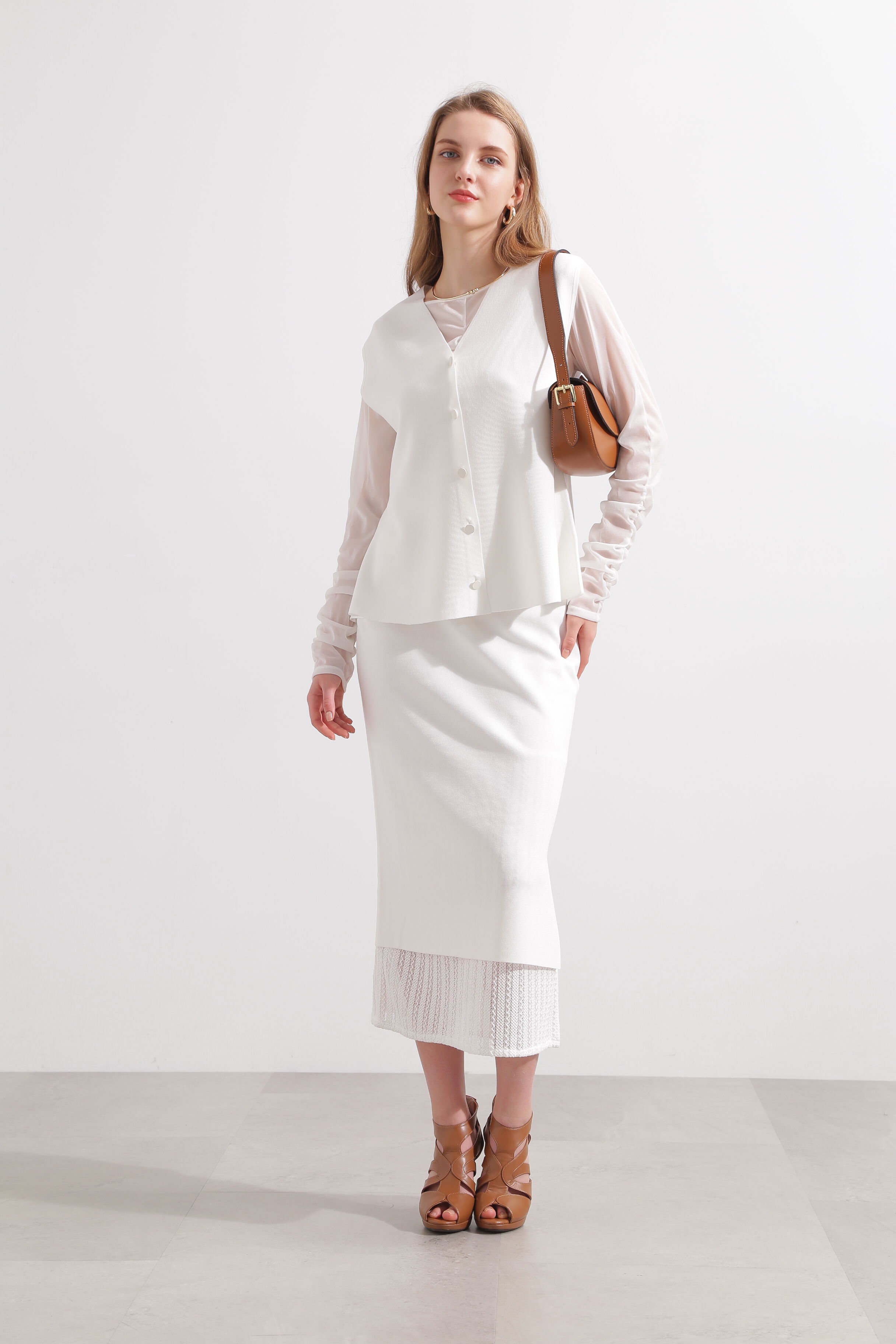  「◆シアーギャザーカットソー」|Tシャツ・カットソー|