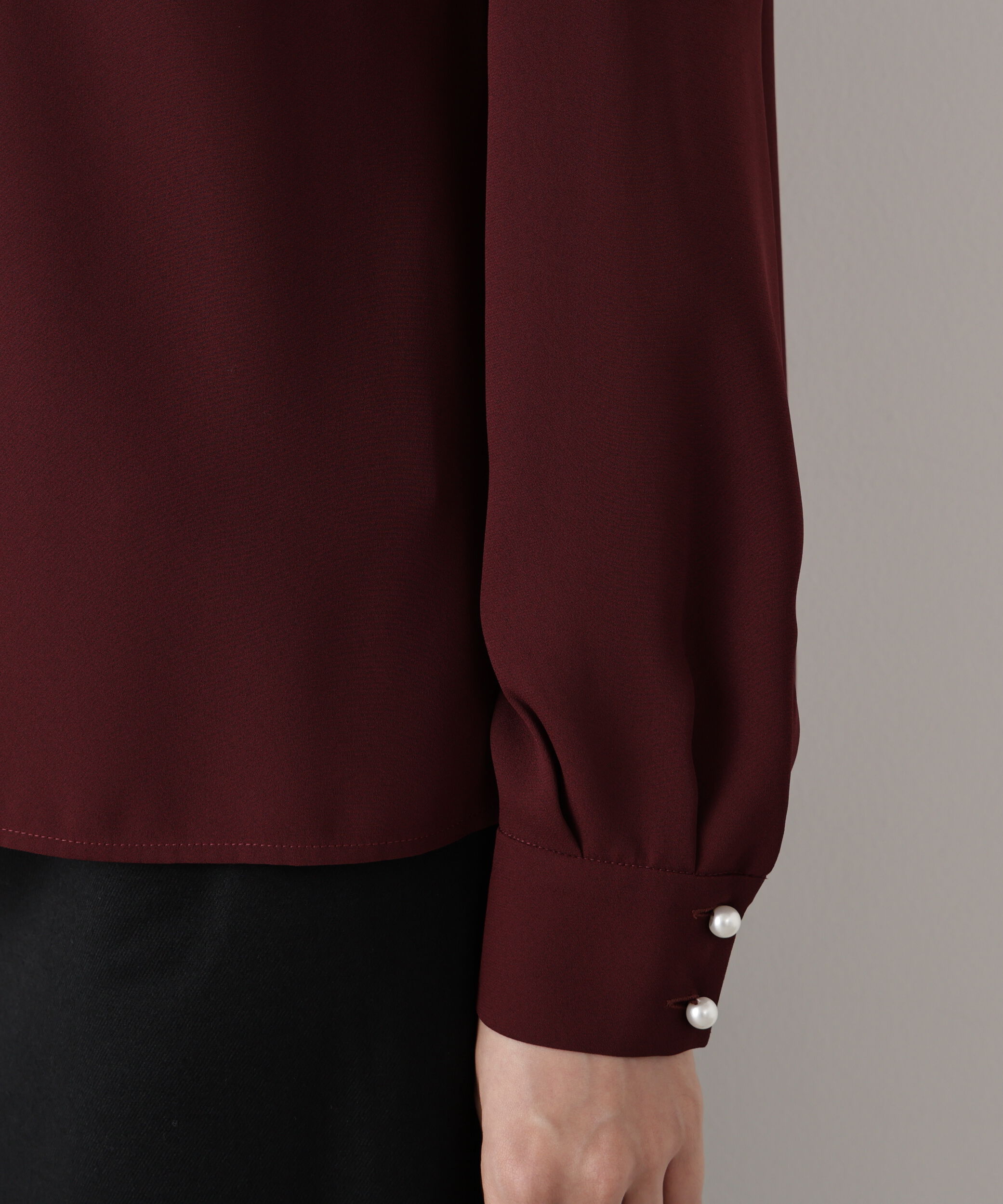  「◆フロントラッフルパール釦ブラウス」|シャツ・ブラウス|