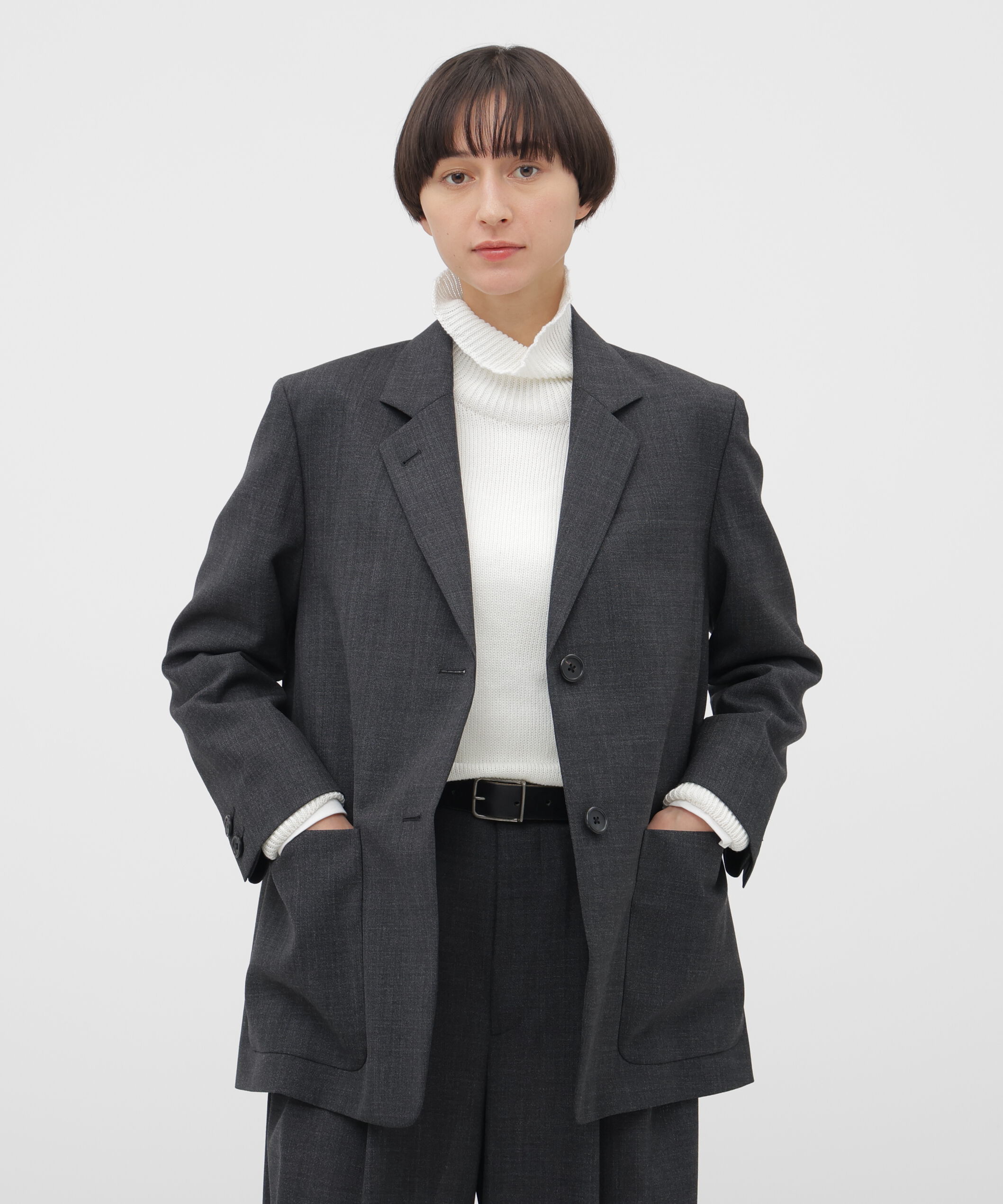  「CRISP WOOL PLAINWEAVE JACKET」|その他|CHARCOAL3