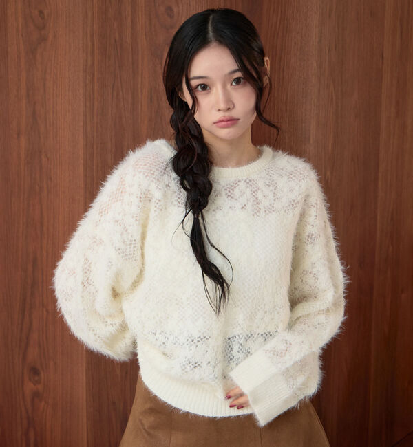 archives「シャギーフラワーＪＱミドルニットプルオーバー」|ニット・セーター|