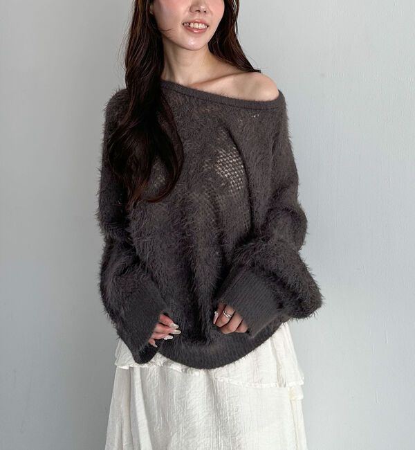 archives「シャギーフラワーＪＱミドルニットプルオーバー」|ニット・セーター|