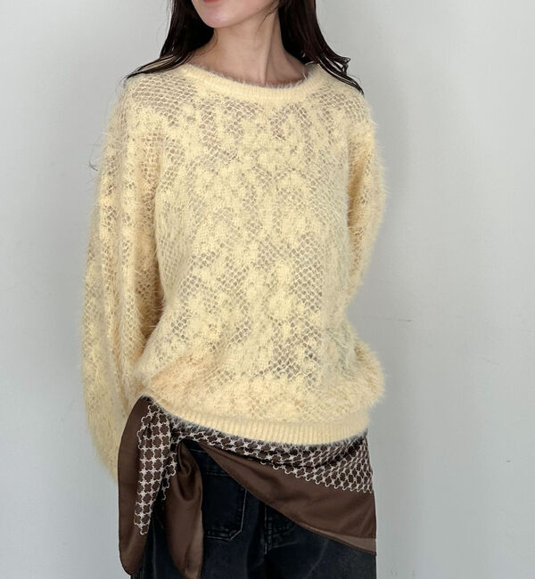 archives「シャギーフラワーＪＱミドルニットプルオーバー」|ニット・セーター|