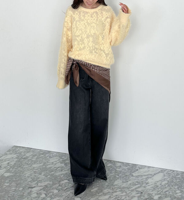 archives「シャギーフラワーＪＱミドルニットプルオーバー」|ニット・セーター|