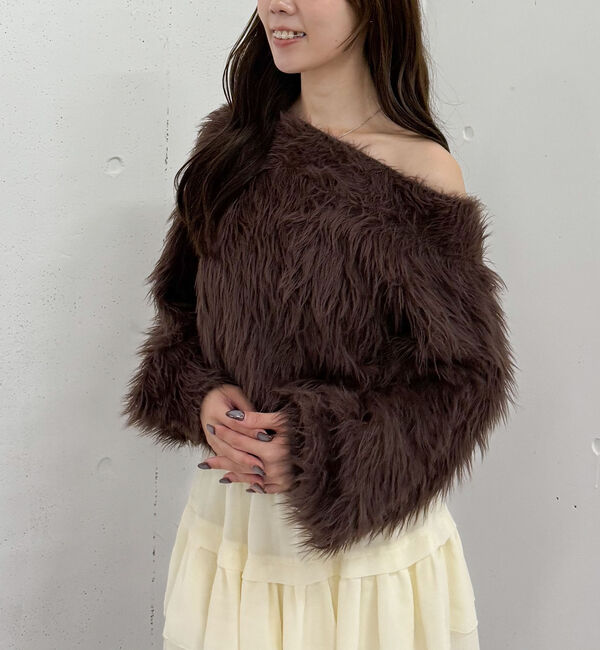 archives「シャギーオフショルニットプルオーバー」|ニット・セーター|BROWN