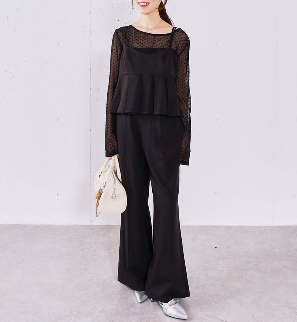 archives「【ＯＮかわ】プリーツペプラムビスチェ&times;スラックスＳＥＴ」|ワンピース|BLACK