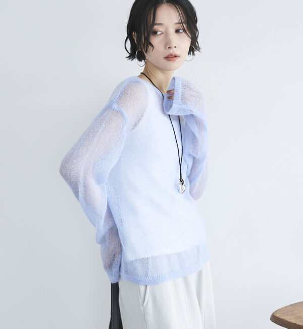 Doux archives「シアーモヘアニットプルオーバー」|ニット・セーター|BLUE