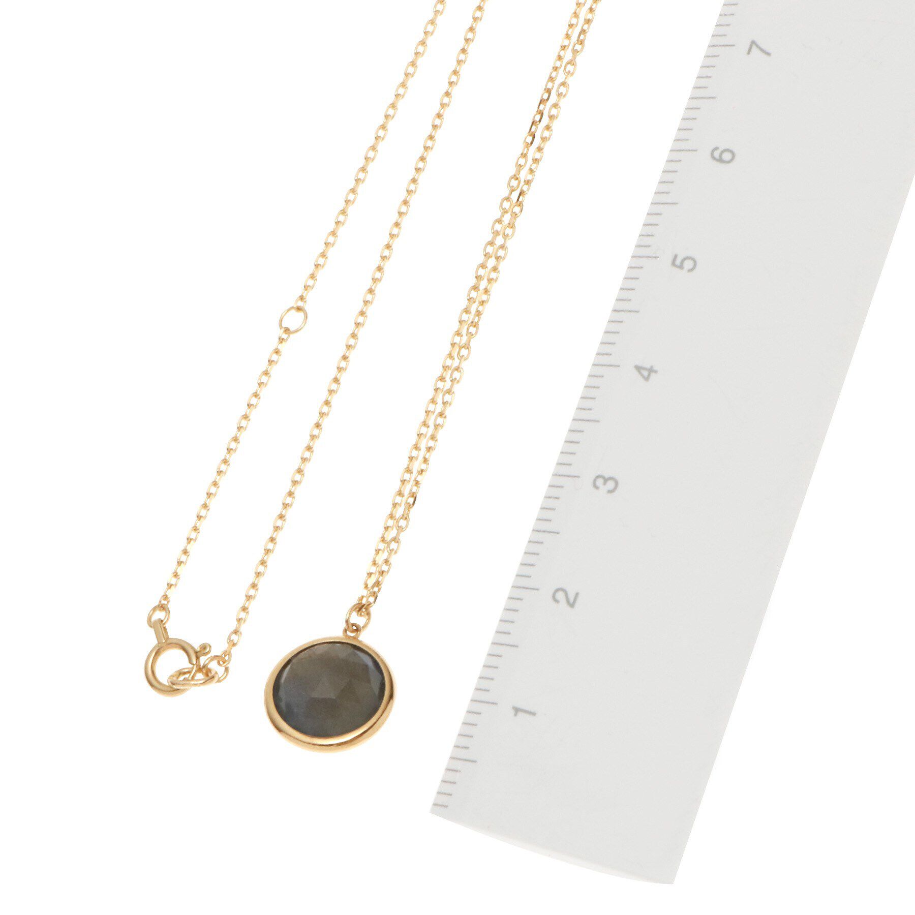 COCOSHNIK「K10カラーストーン（ラブラドライト）ダブルローズカット ネックレス」|ネックレス|