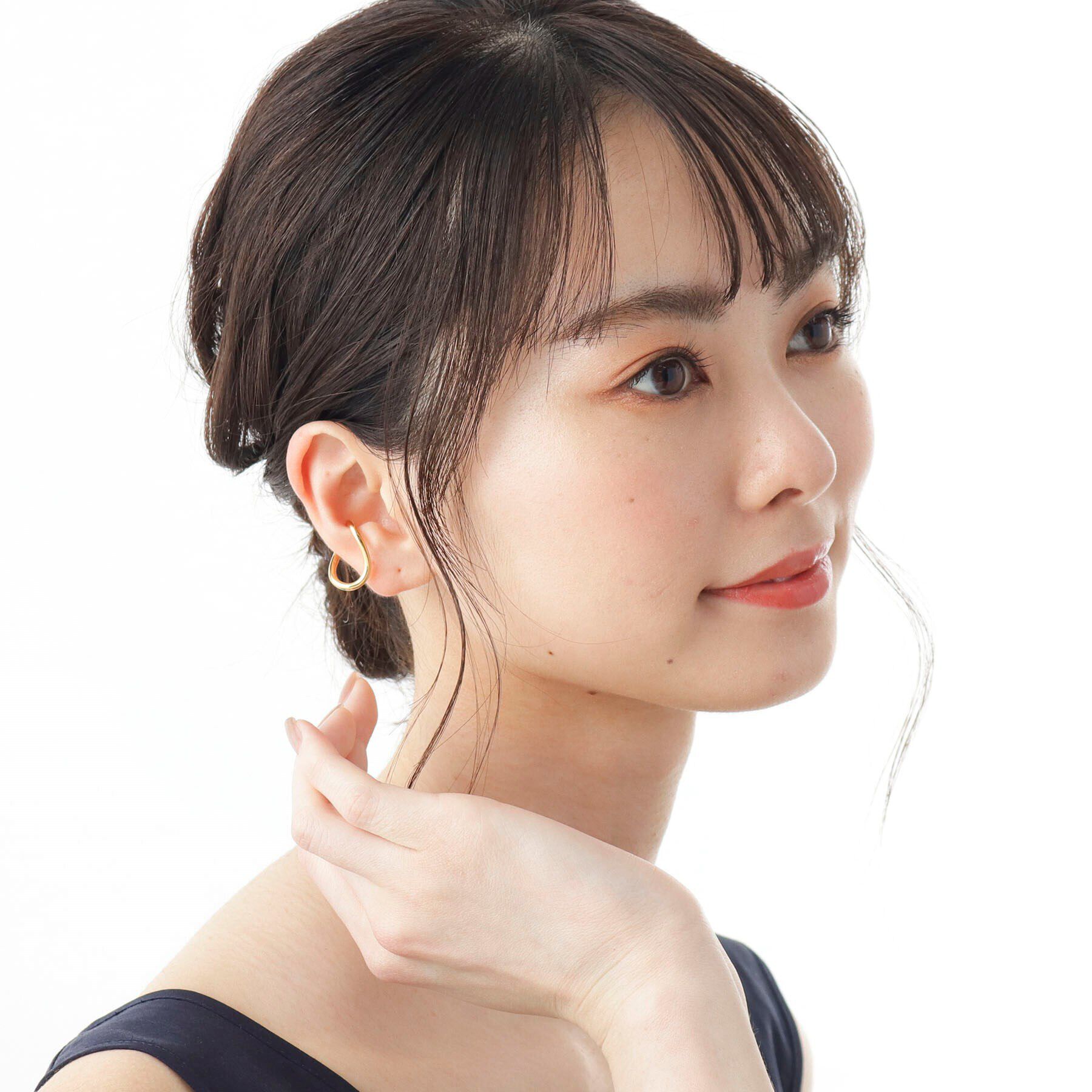 COCOSHNIK「シルバー Sライン イヤーカフ GP」|イヤリング|