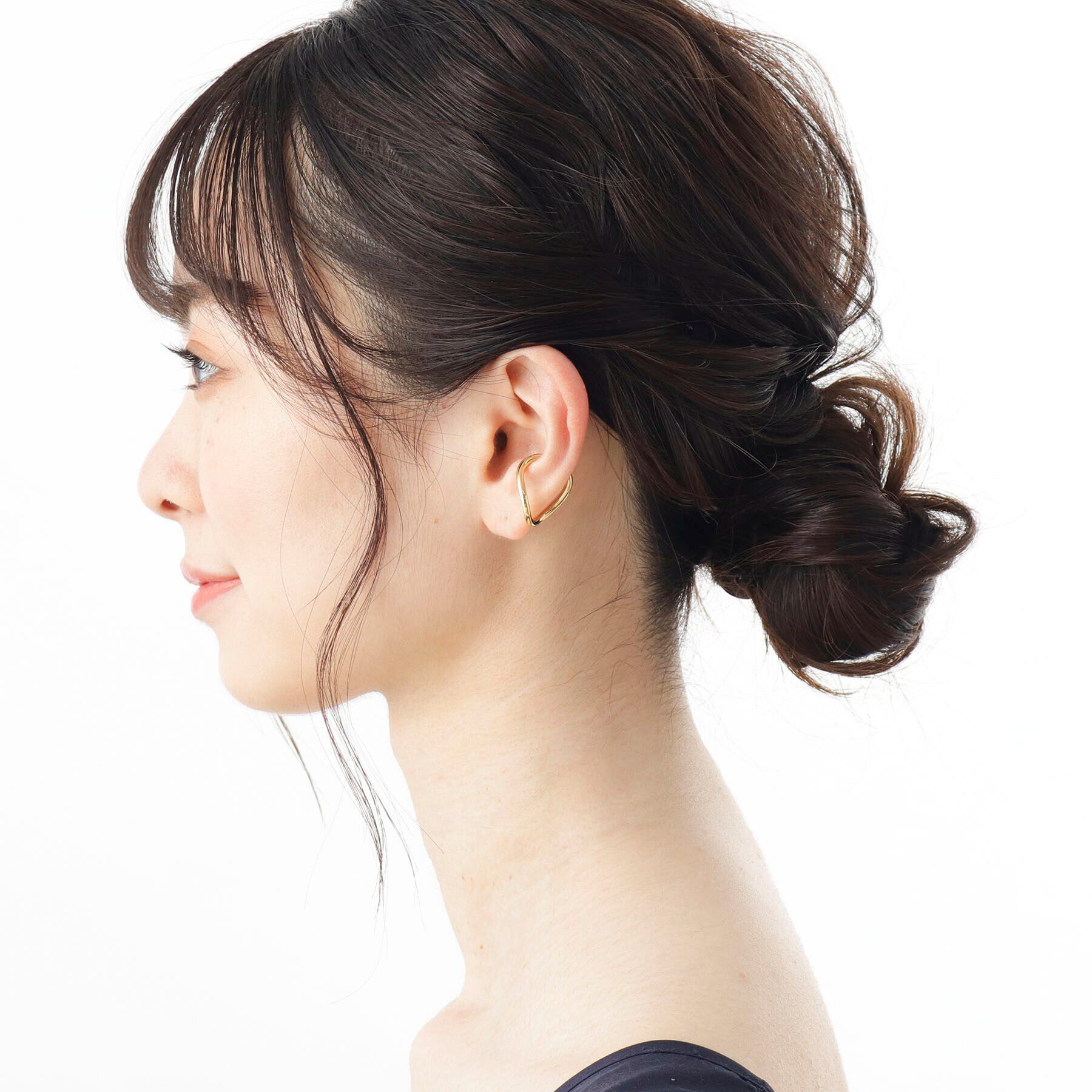 COCOSHNIK「シルバー Sライン イヤーカフ GP」|イヤリング|