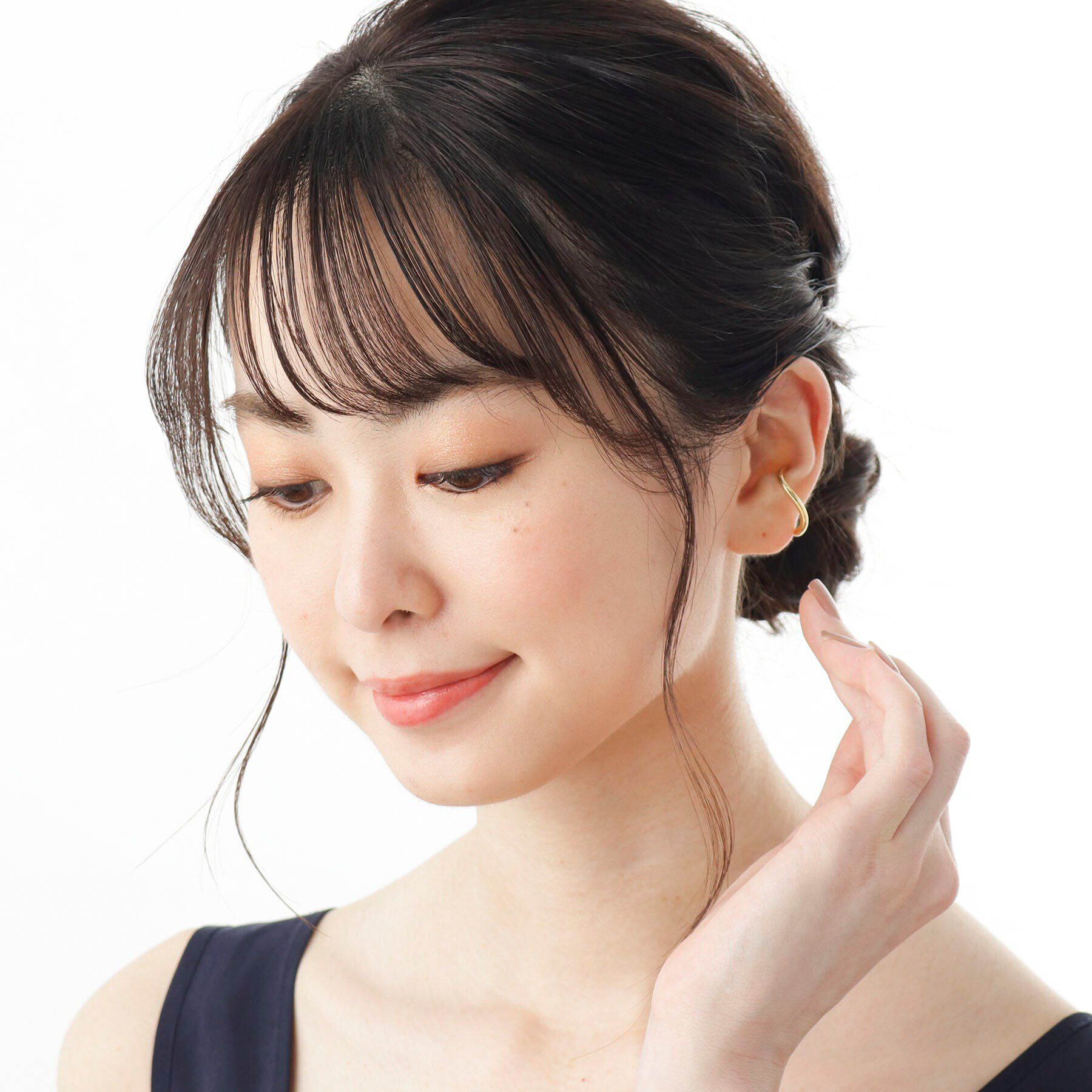 COCOSHNIK「シルバー Sライン イヤーカフ GP」|イヤリング|