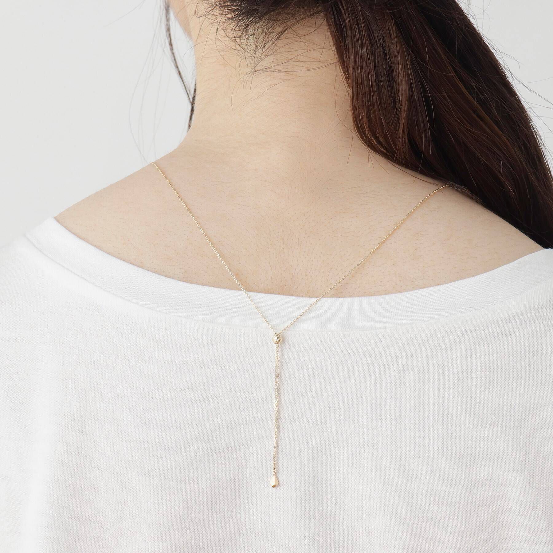 COCOSHNIK「K10ハニーカットボール スクエア スライドネックレス」|ネックレス|