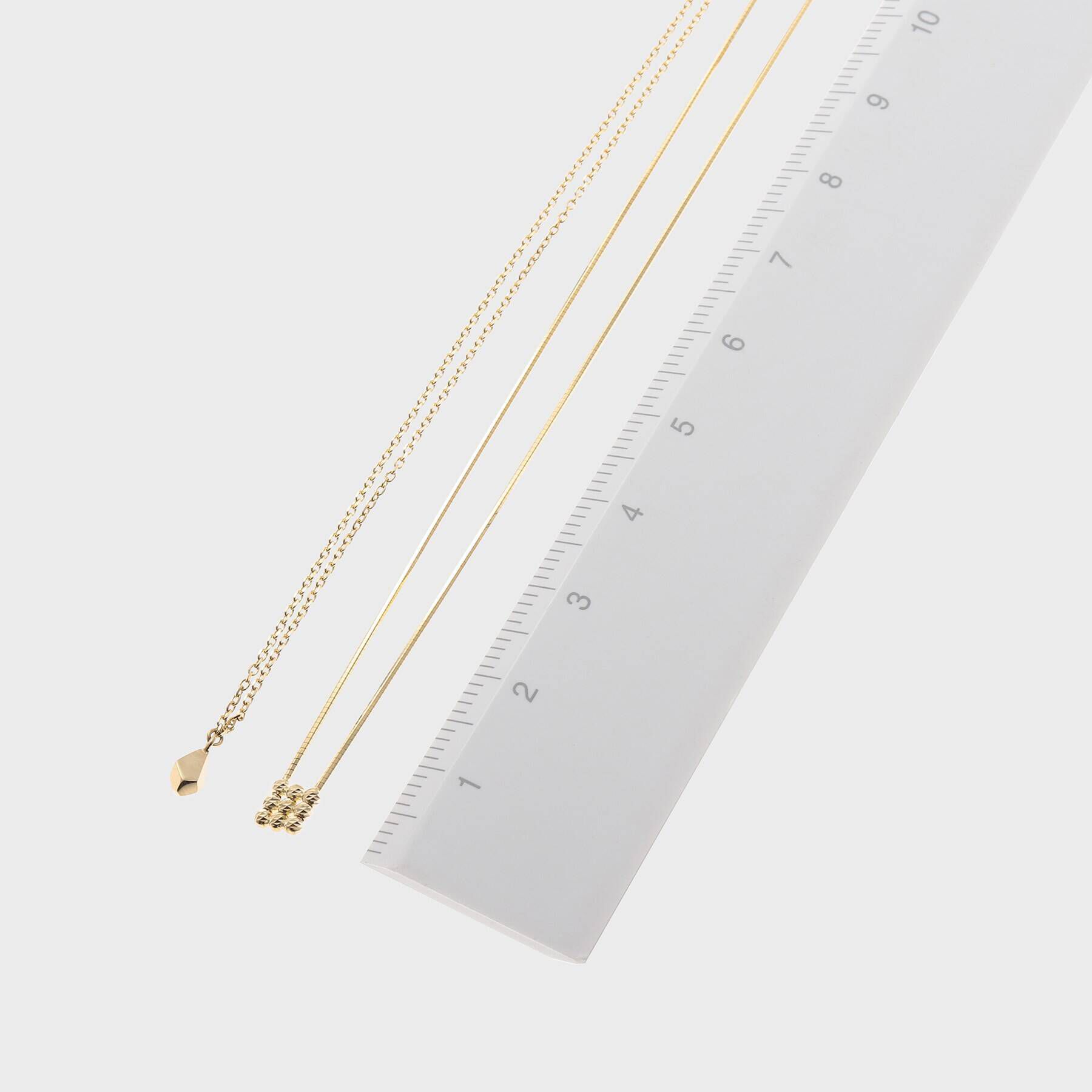 COCOSHNIK「K10ハニーカットボール スクエア スライドネックレス」|ネックレス|