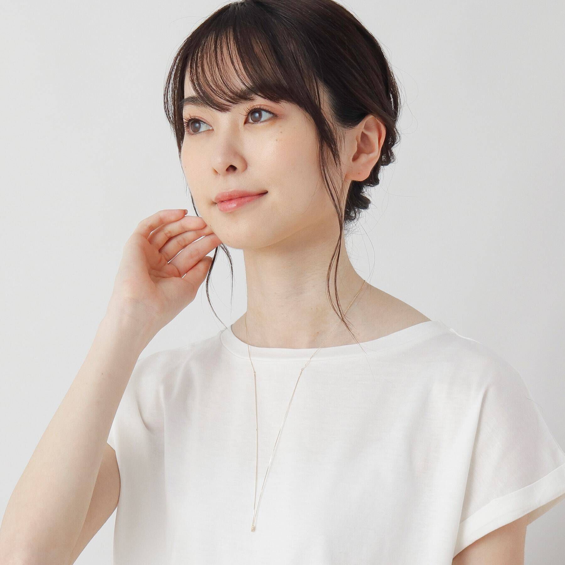 COCOSHNIK「K10ハニーカットボール スクエア スライドネックレス」|ネックレス|