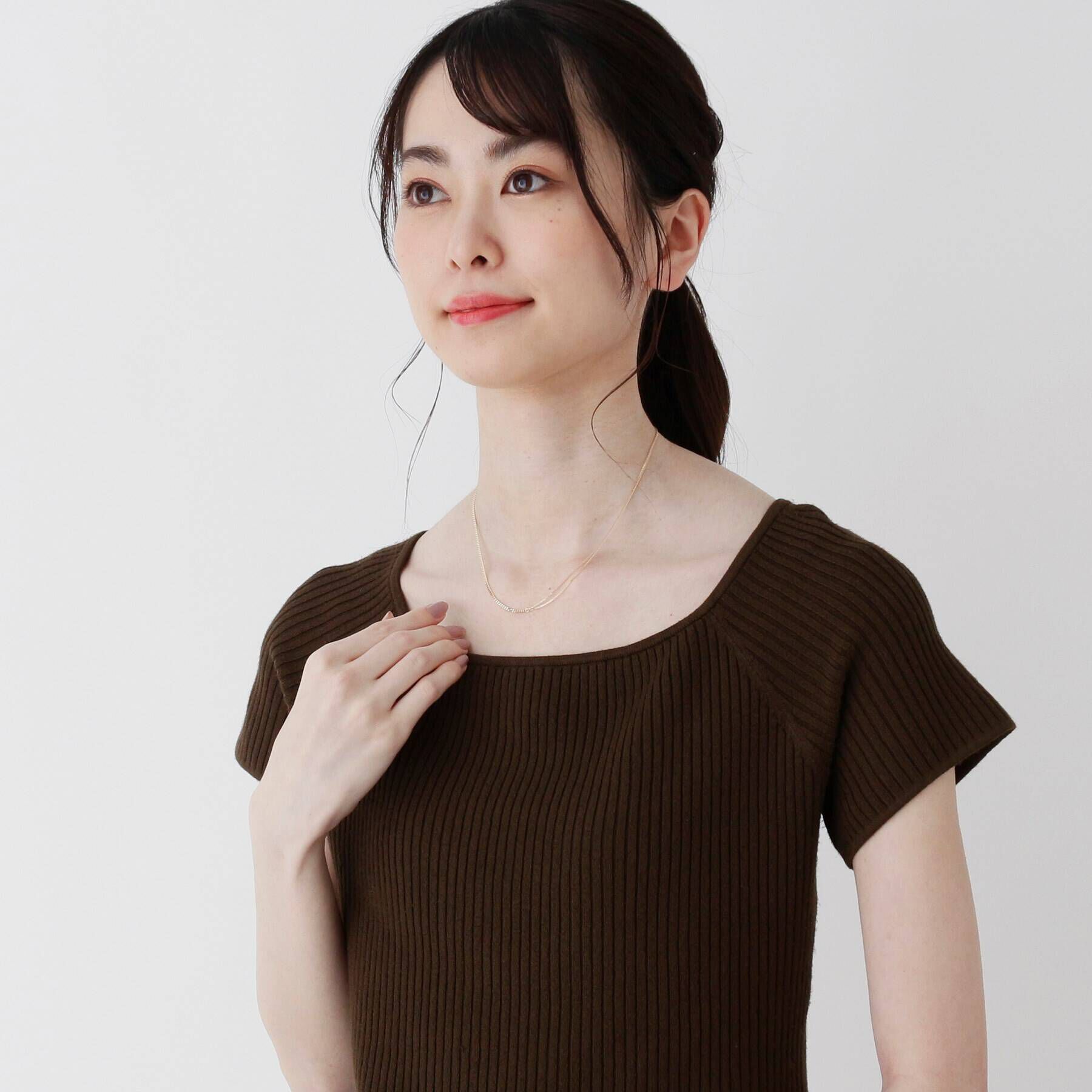 COCOSHNIK「K10キヘイチェーン アシンメトリー ネックレス」|ネックレス|