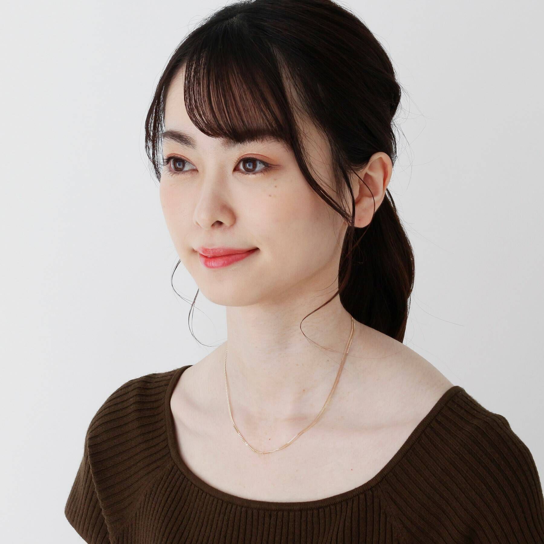 COCOSHNIK「K10キヘイチェーン アシンメトリー ネックレス」|ネックレス|