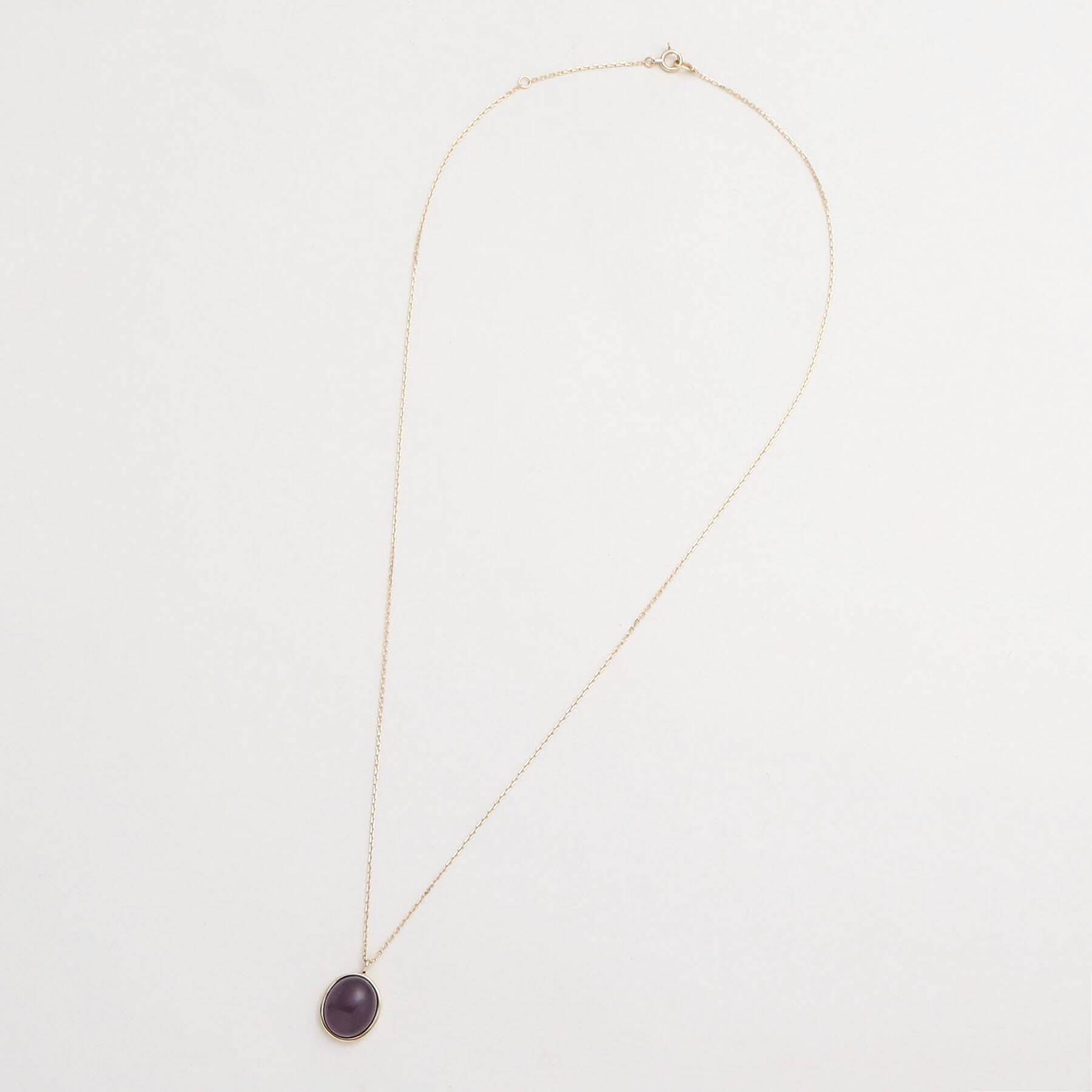 COCOSHNIK「K10パープルカルセドニー オーバルカボション ネックレス」|ネックレス|