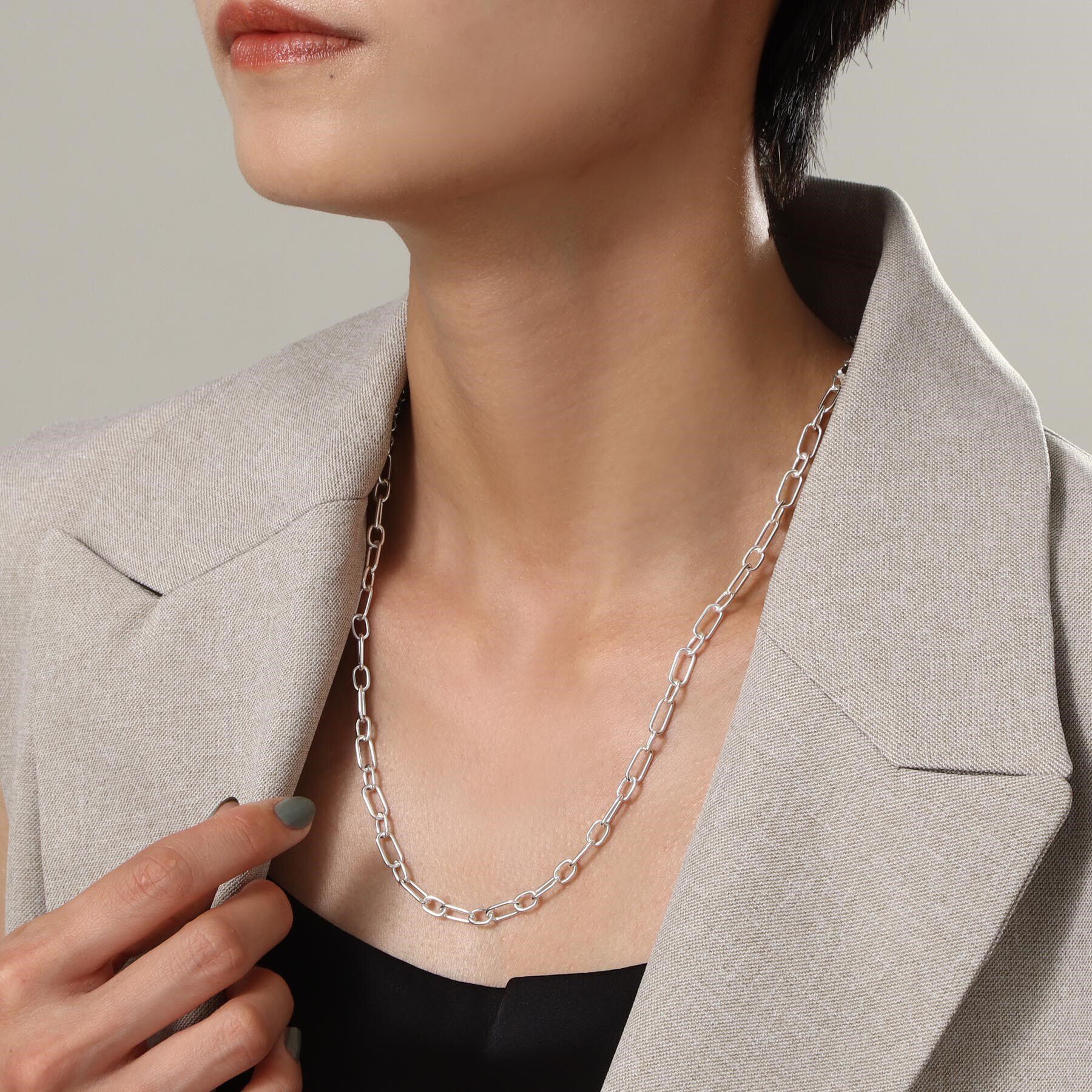 COCOSHNIK ONKITSCH「シルバー ミックスネックレス ケーブルチェーン２ＷＡＹネックレス」|ネックレス|